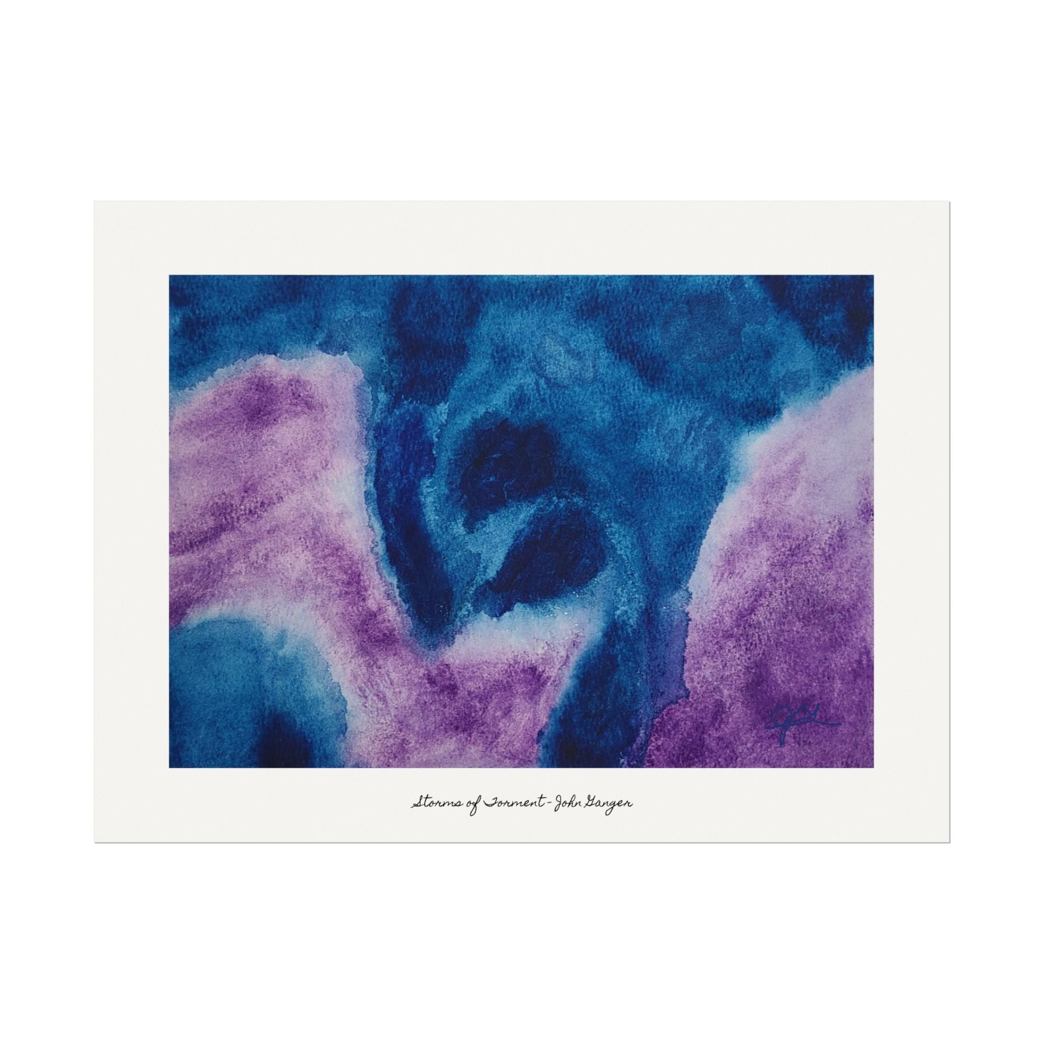 Watercolor Texture Art Print — "Storms of Torment" by John Ganger