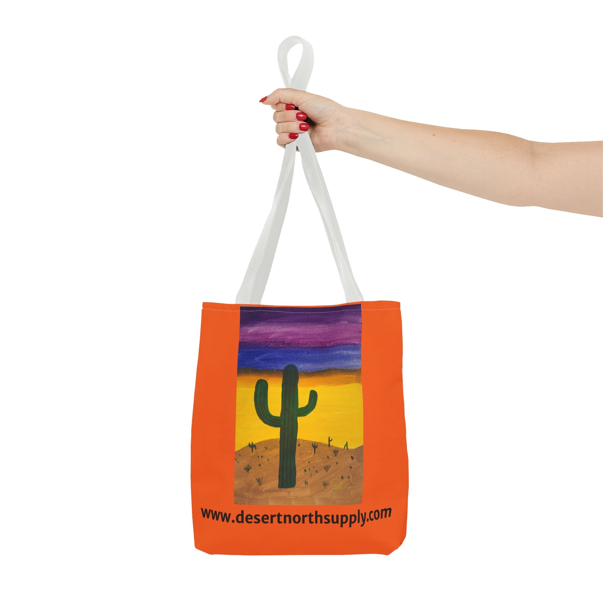 Desert Saguaro Cactus Canvas Tote Bag — "Alone" by John Ganger