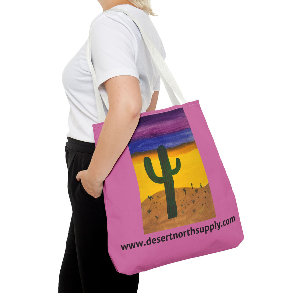Desert Saguaro Cactus Canvas Tote Bag — "Alone" by John Ganger