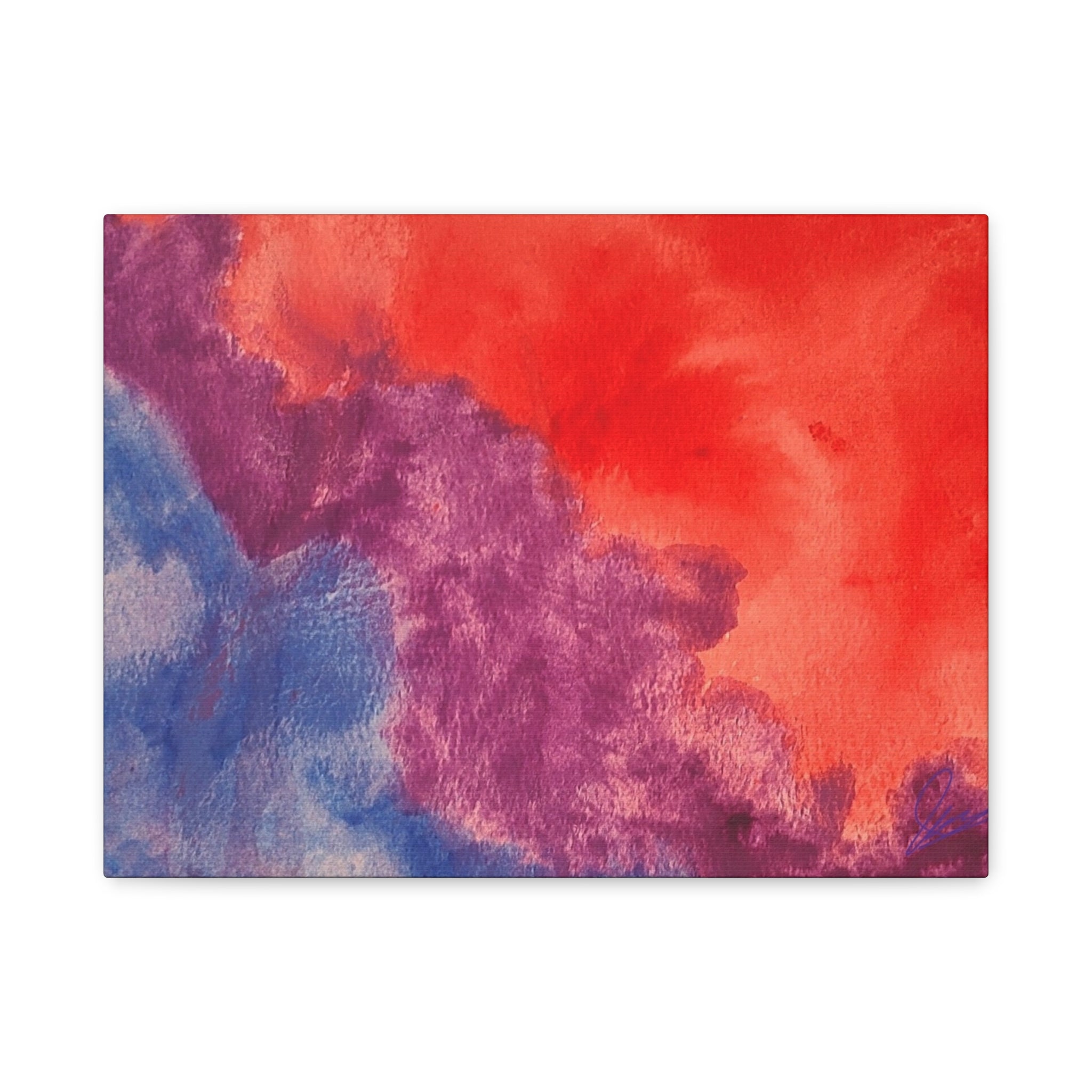 Abstract Watercolor Canvas Print - "The Line Between" Original Art by John Ganger - Matte Stretched Wall Art