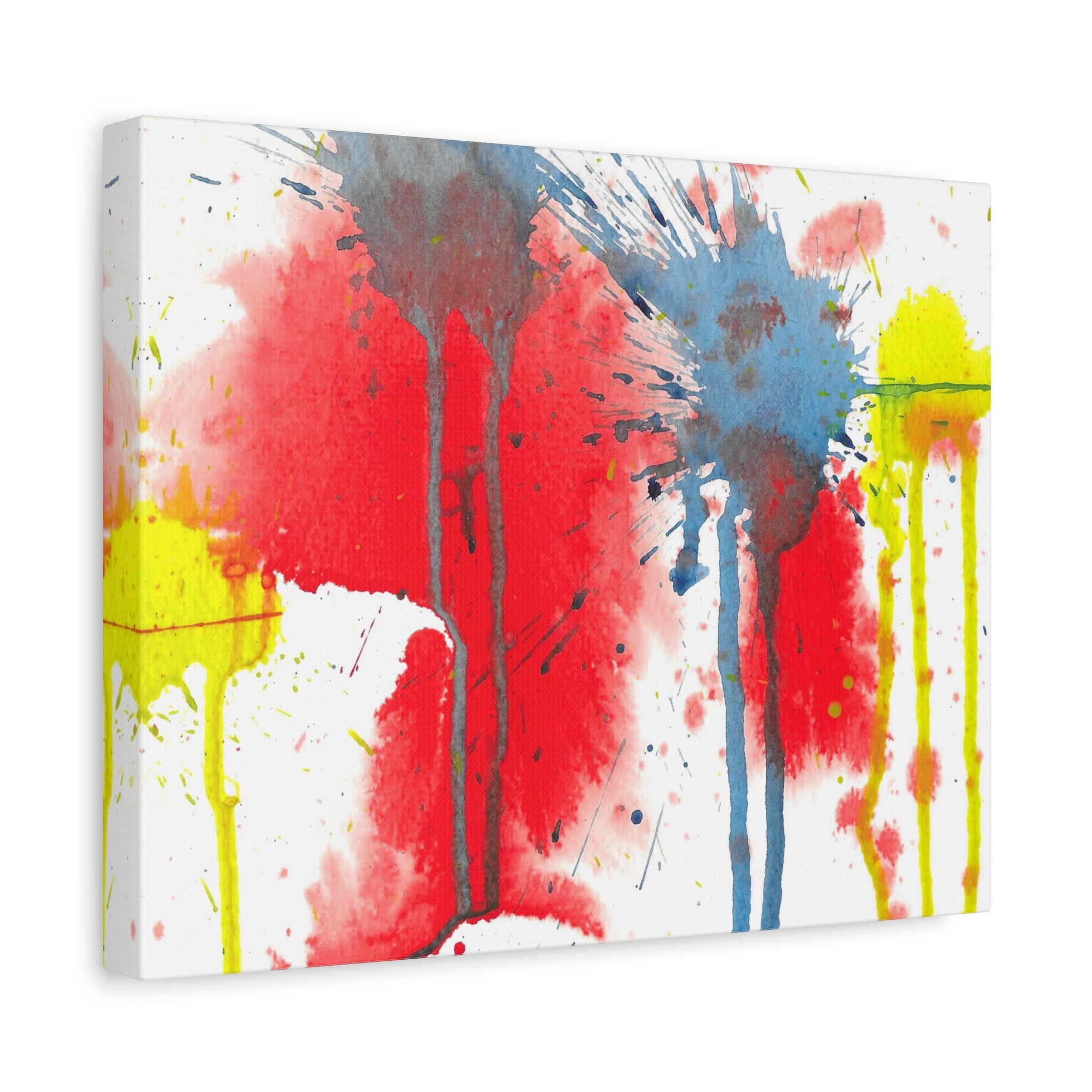 Splat - Playful Abstract Paint Splash Watercolor - Canvas Wall Art