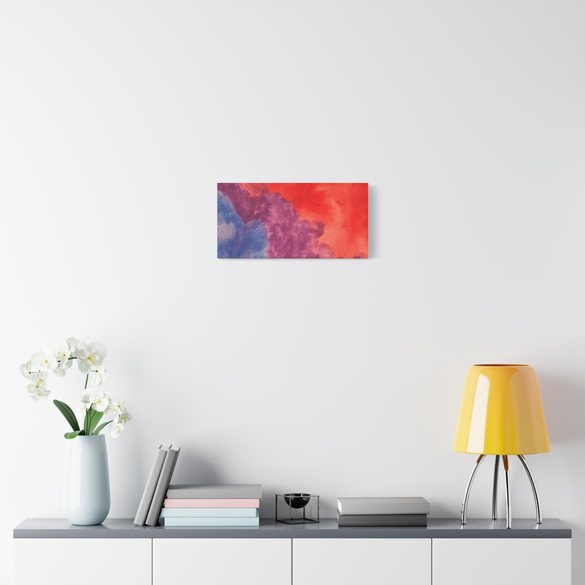 Abstract Watercolor Canvas Print - "The Line Between" Original Art by John Ganger - Matte Stretched Wall Art