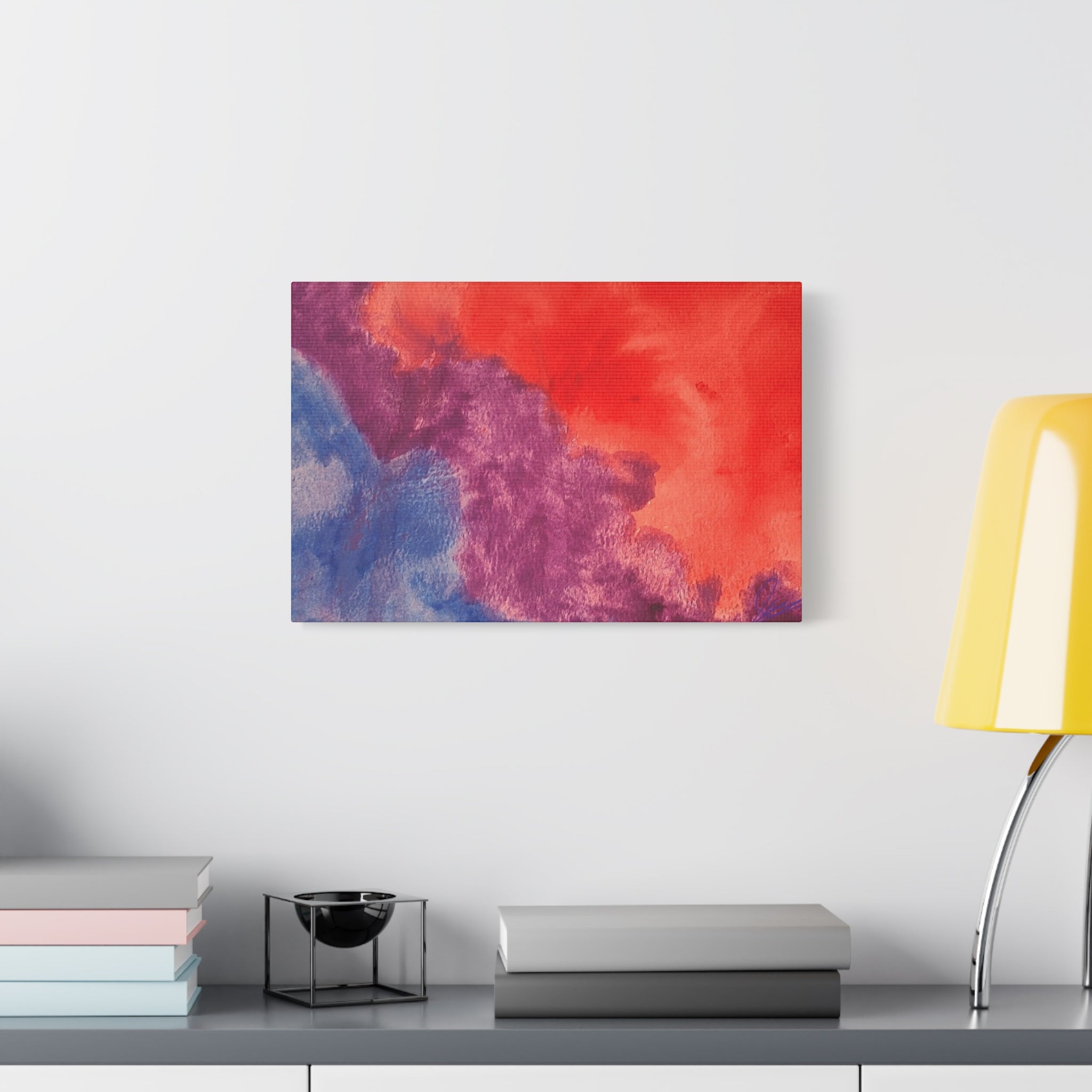 Abstract Watercolor Canvas Print - "The Line Between" Original Art by John Ganger - Matte Stretched Wall Art
