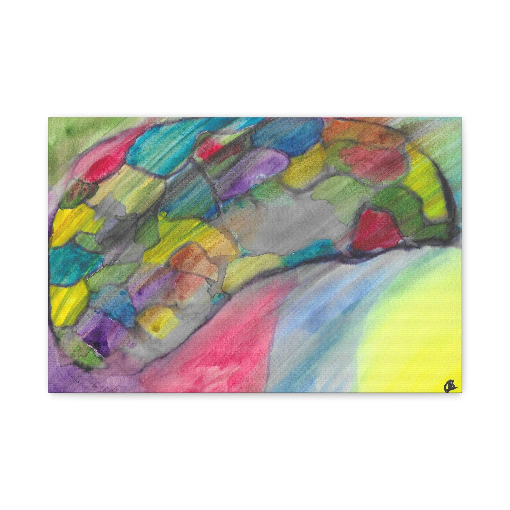 The Infection Spreads - Abstract Trauma Brain Watercolor - Canvas Wall Art