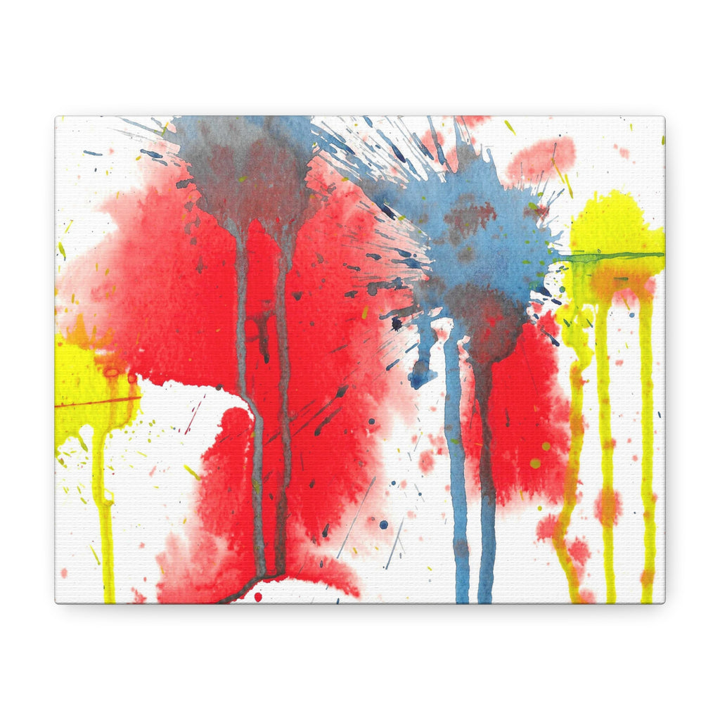 Splat - Playful Abstract Paint Splash Watercolor - Canvas Wall Art