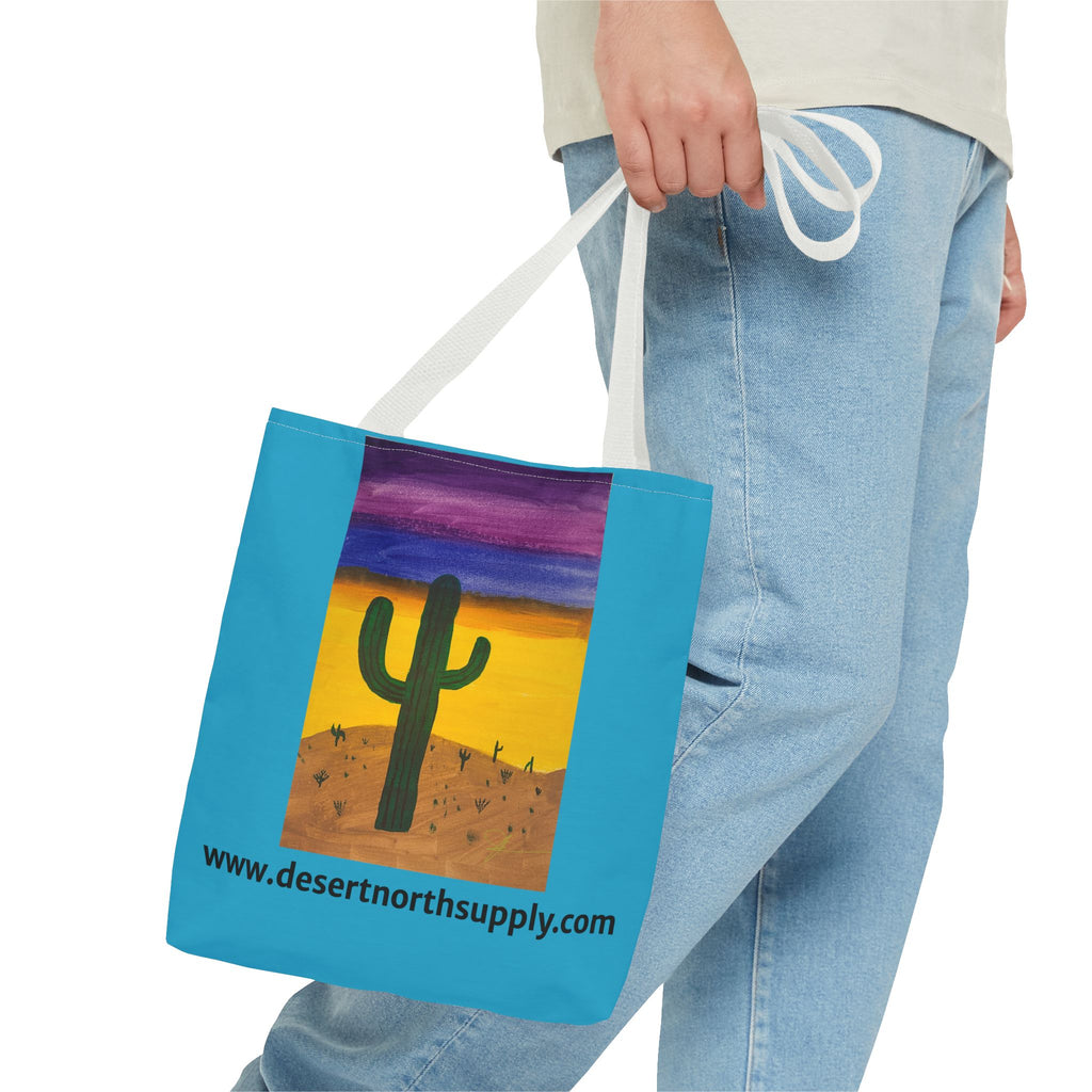 Desert Saguaro Cactus Canvas Tote Bag — "Alone" by John Ganger