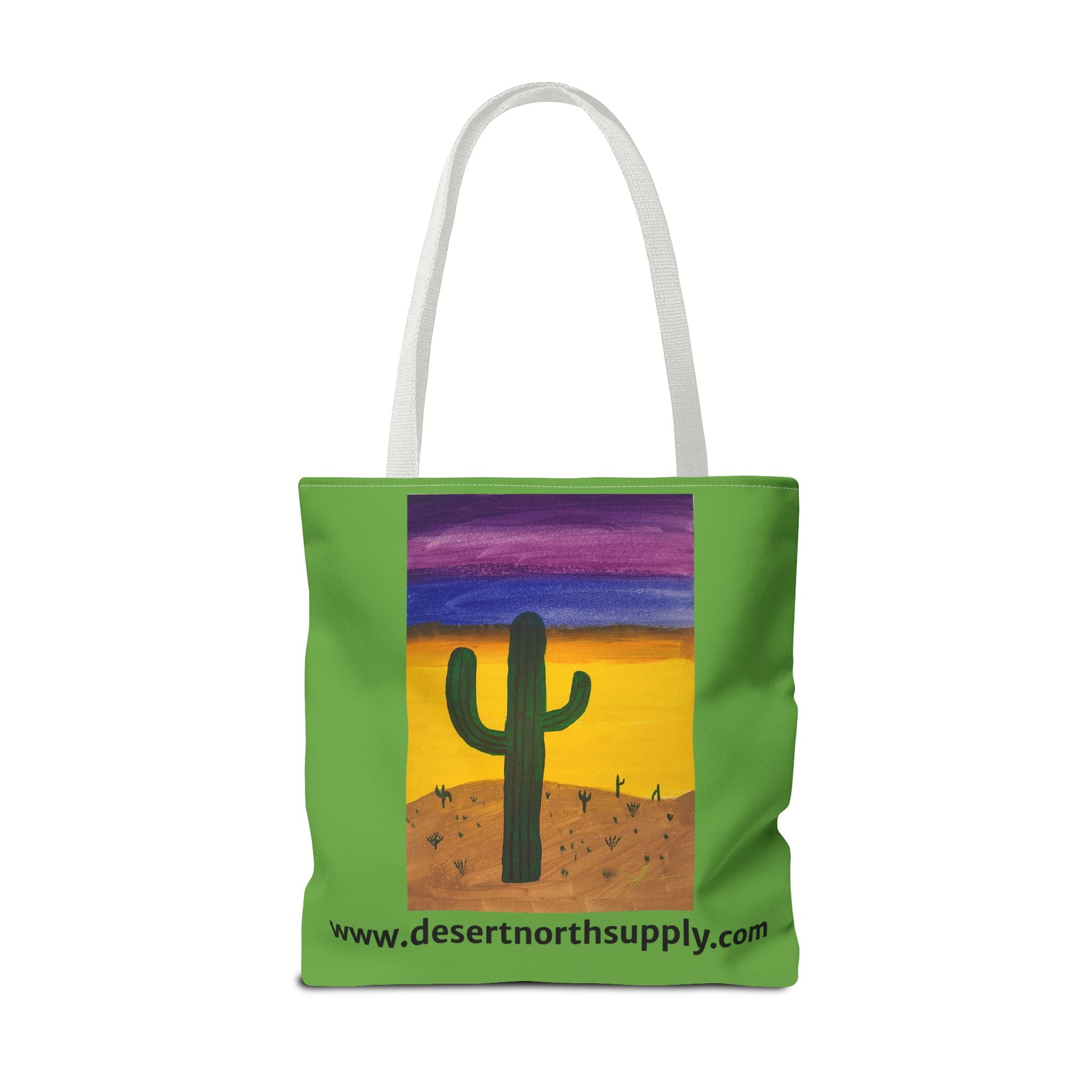 Desert Saguaro Cactus Canvas Tote Bag — "Alone" by John Ganger