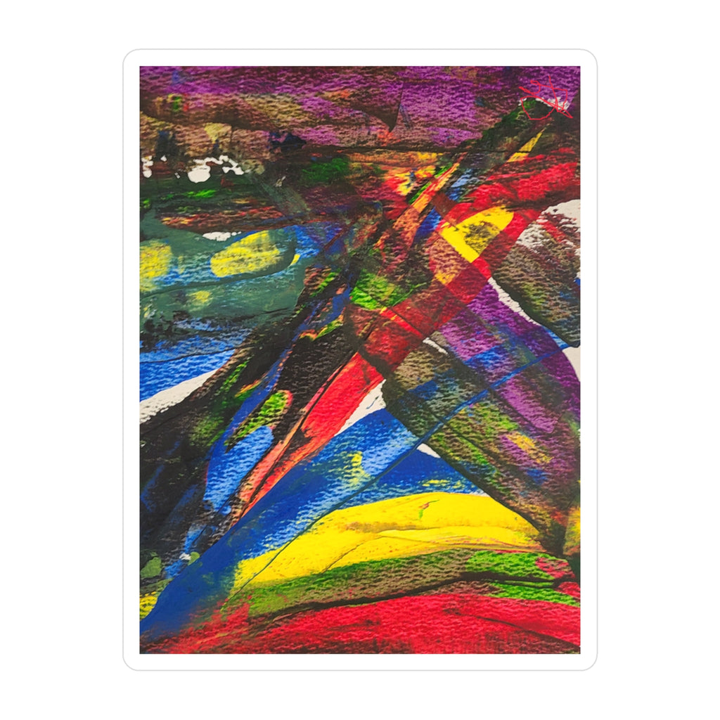 Chaotic Thought Abstract Watercolor Vinyl Decal — Emotional Expression Art Sticker