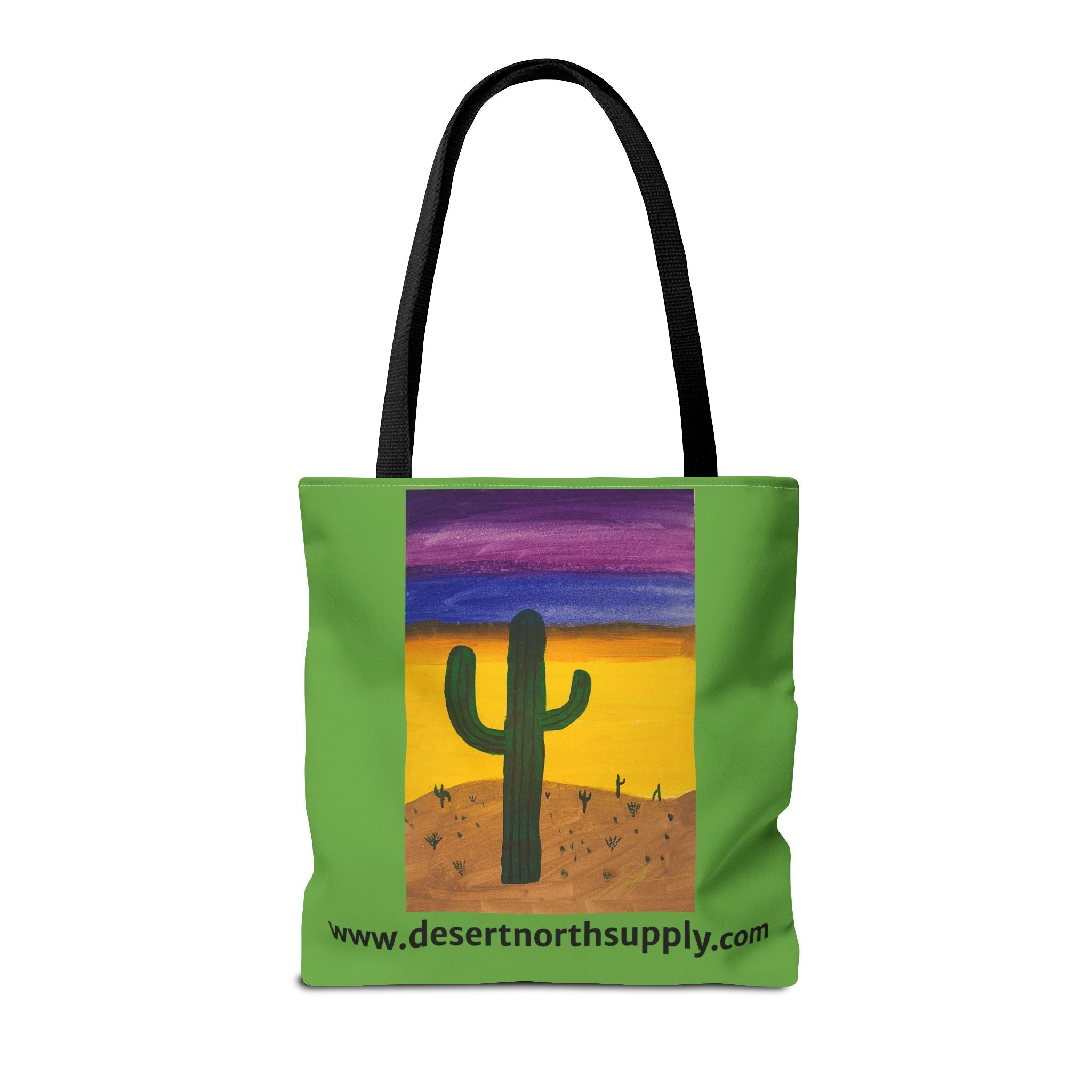 Desert Saguaro Cactus Canvas Tote Bag — "Alone" by John Ganger