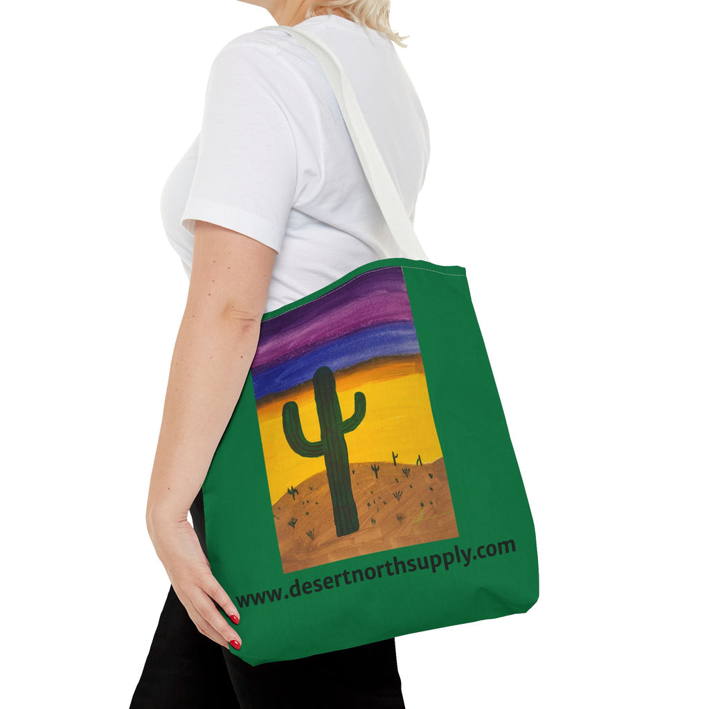 Desert Saguaro Cactus Canvas Tote Bag — "Alone" by John Ganger