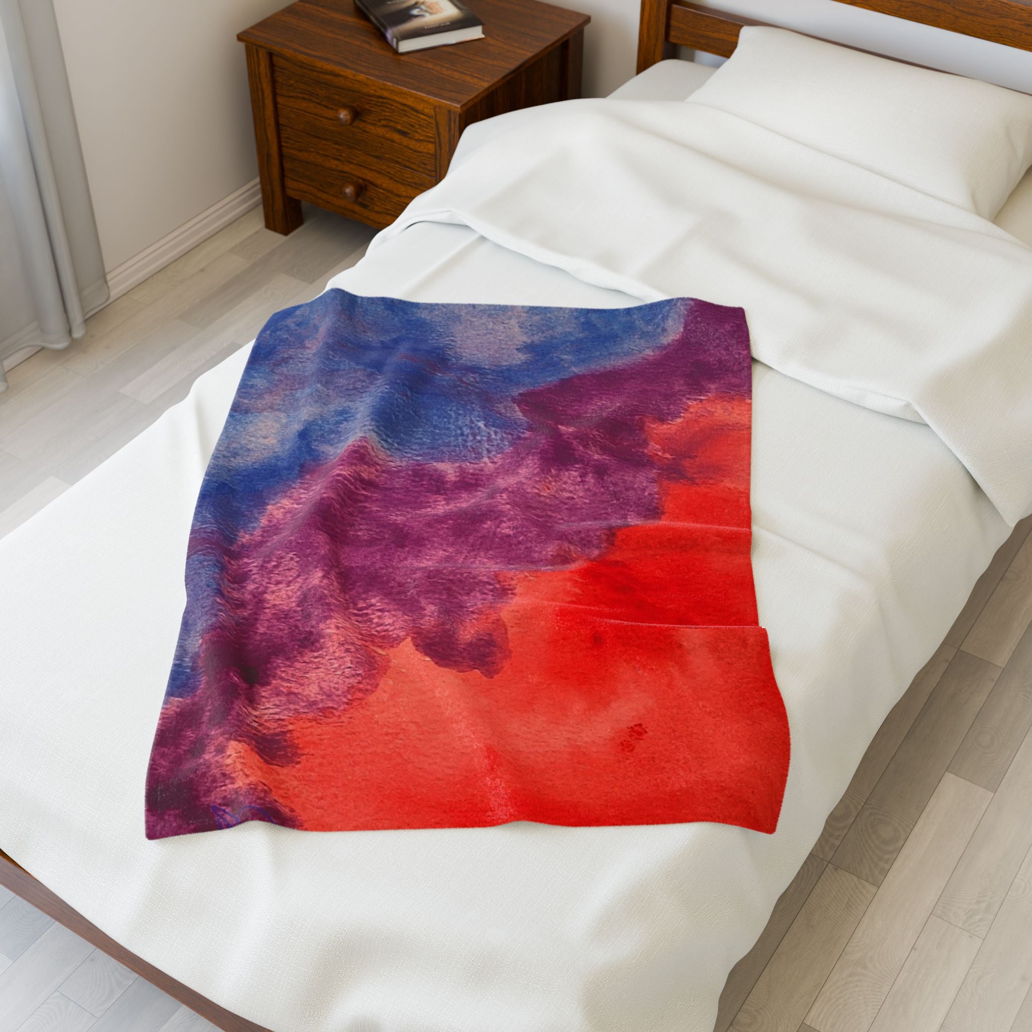 Velveteen Plush Blanket - "The Line Between" Watercolor, Original John Ganger Art