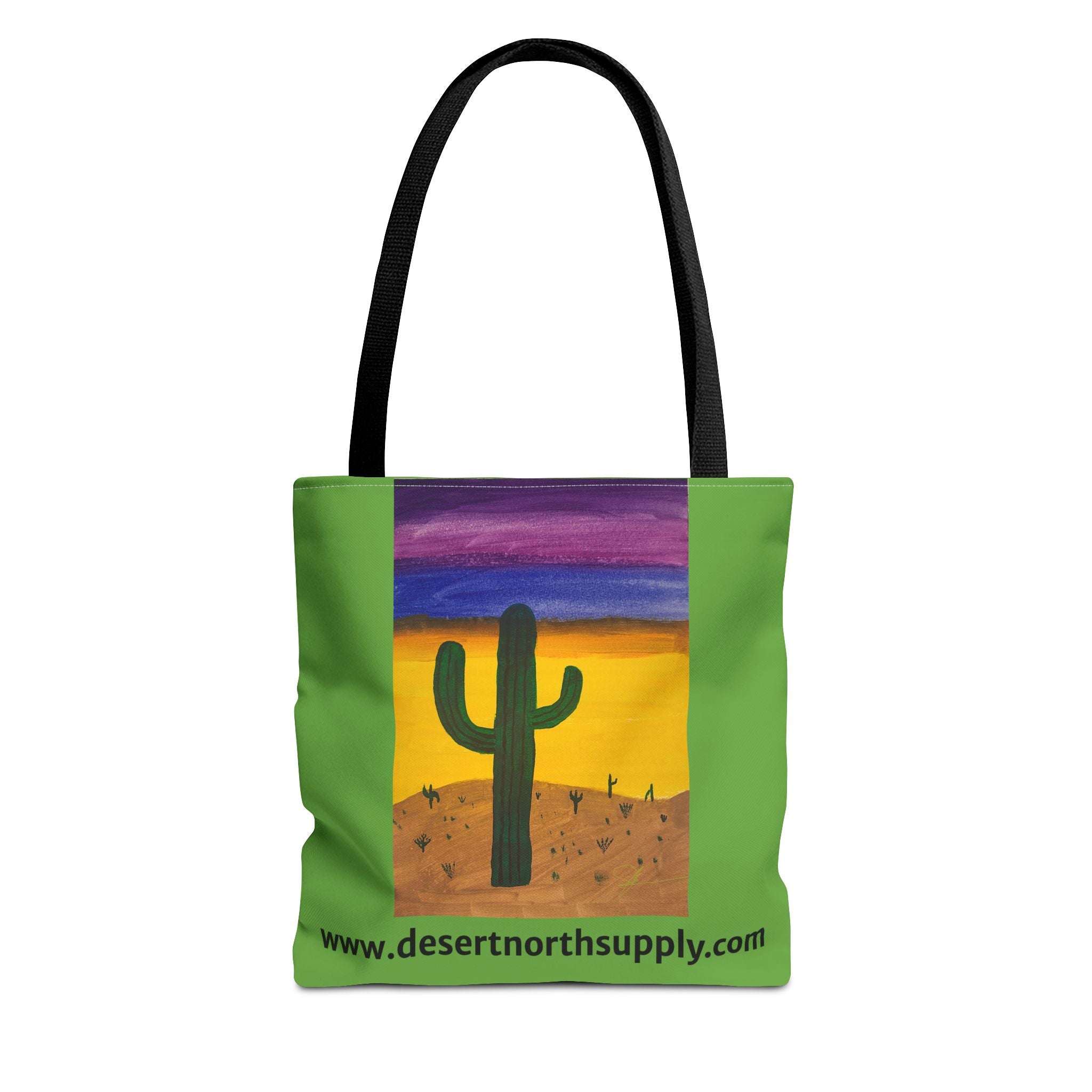 Desert Saguaro Cactus Canvas Tote Bag — "Alone" by John Ganger
