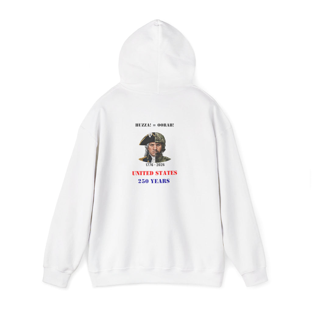 United States 250 Years 1776 - 2026 Split-Era Soldier Graphic Hoodie