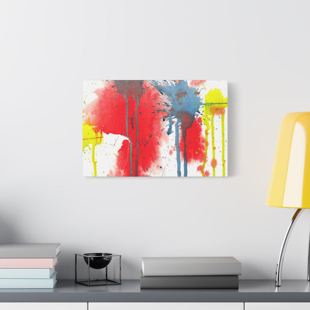 Splat - Playful Abstract Paint Splash Watercolor - Canvas Wall Art