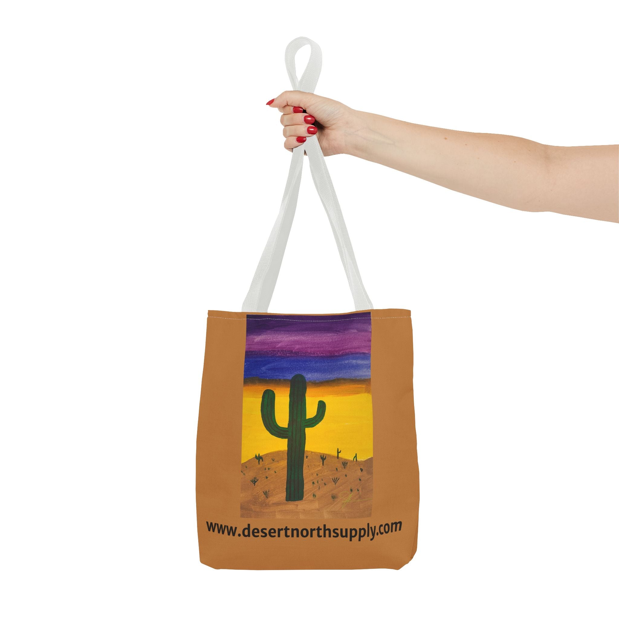 Desert Saguaro Cactus Canvas Tote Bag — "Alone" by John Ganger