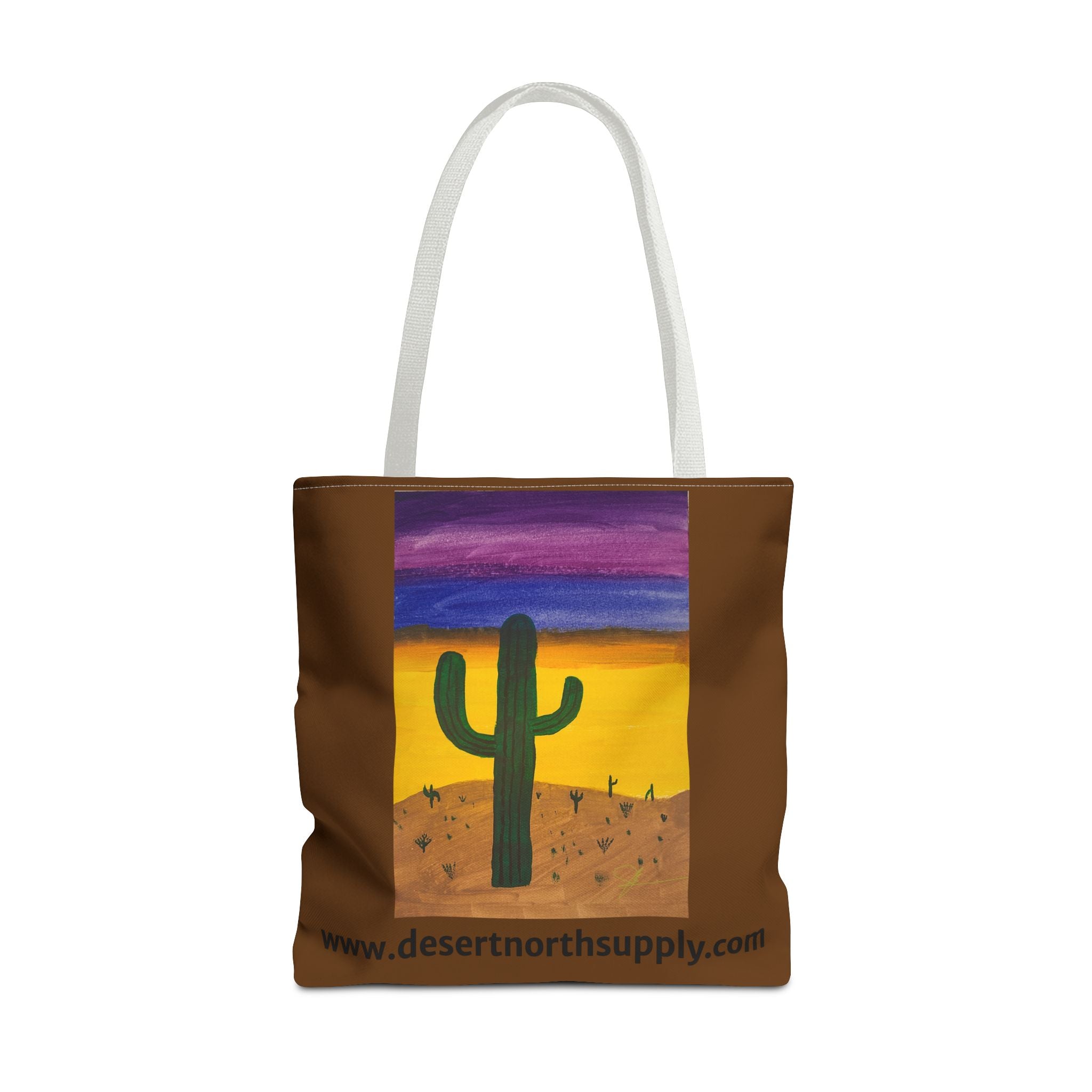 Desert Saguaro Cactus Canvas Tote Bag — "Alone" by John Ganger
