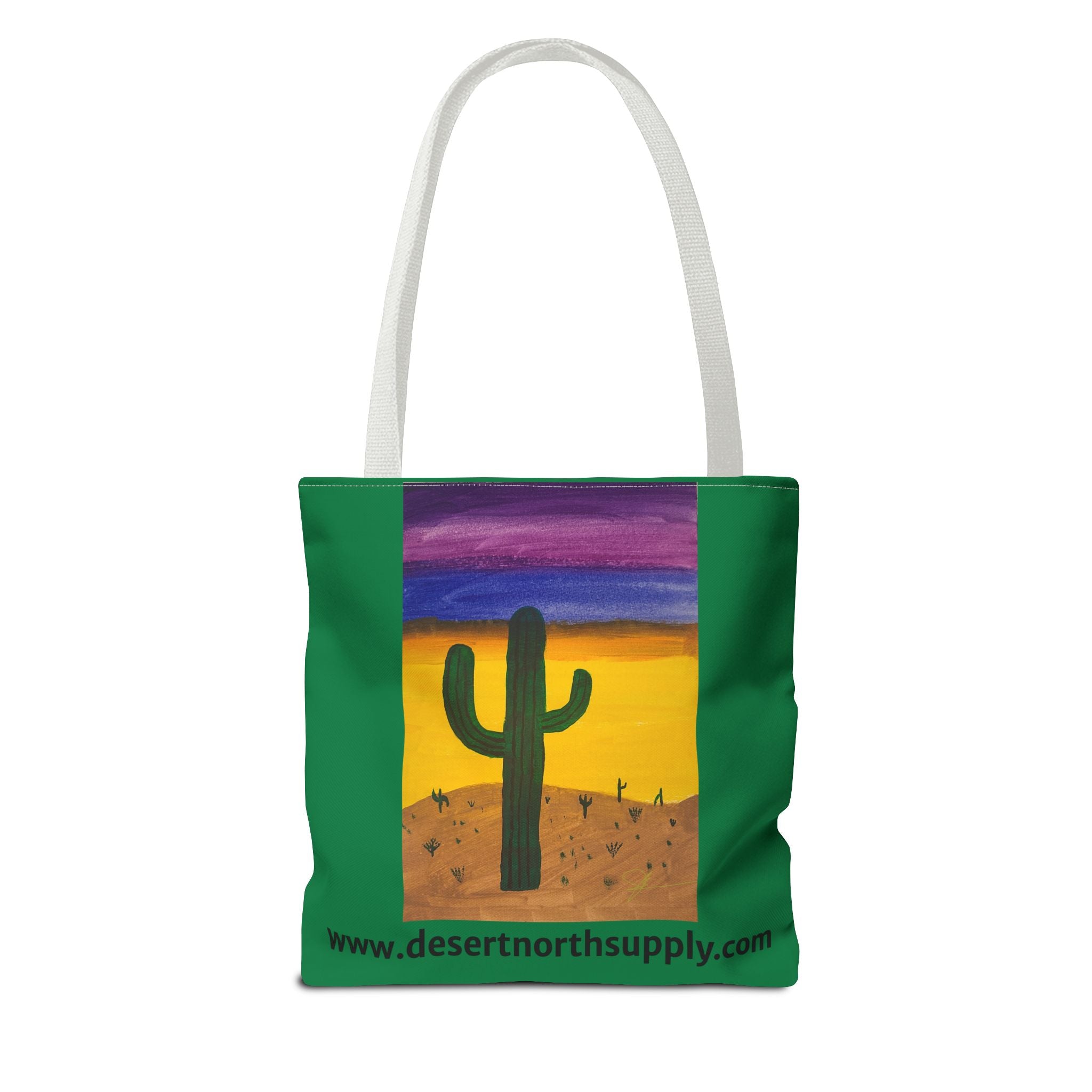 Desert Saguaro Cactus Canvas Tote Bag — "Alone" by John Ganger