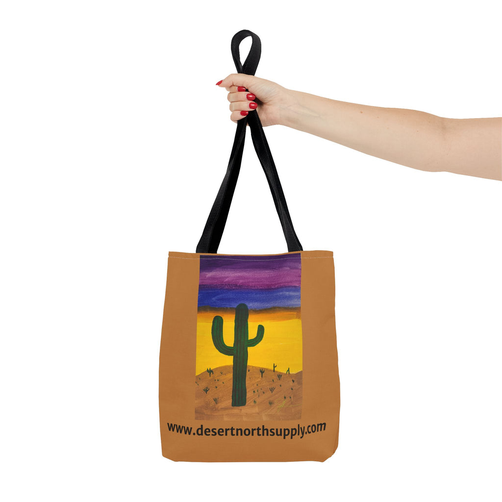 Desert Saguaro Cactus Canvas Tote Bag — "Alone" by John Ganger