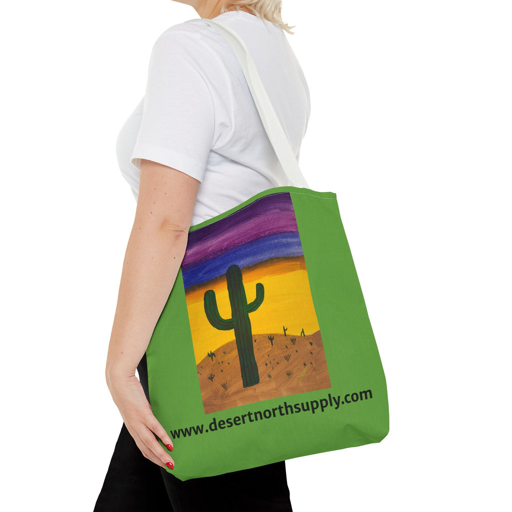 Desert Saguaro Cactus Canvas Tote Bag — "Alone" by John Ganger