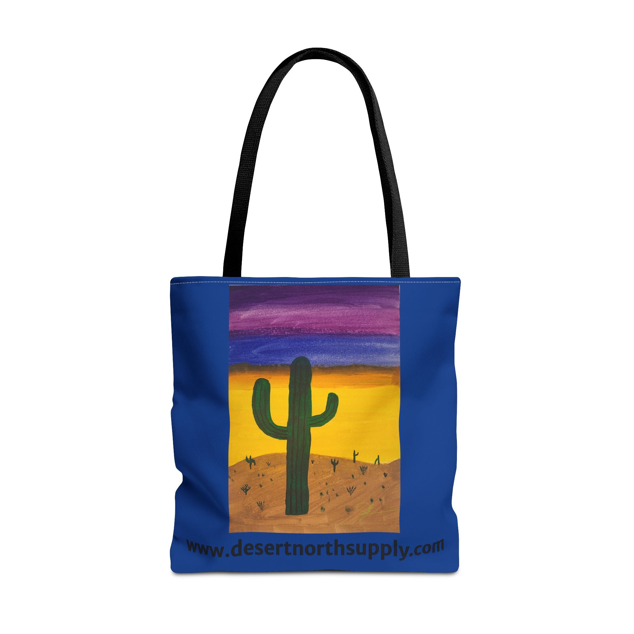 Desert Saguaro Cactus Canvas Tote Bag — "Alone" by John Ganger