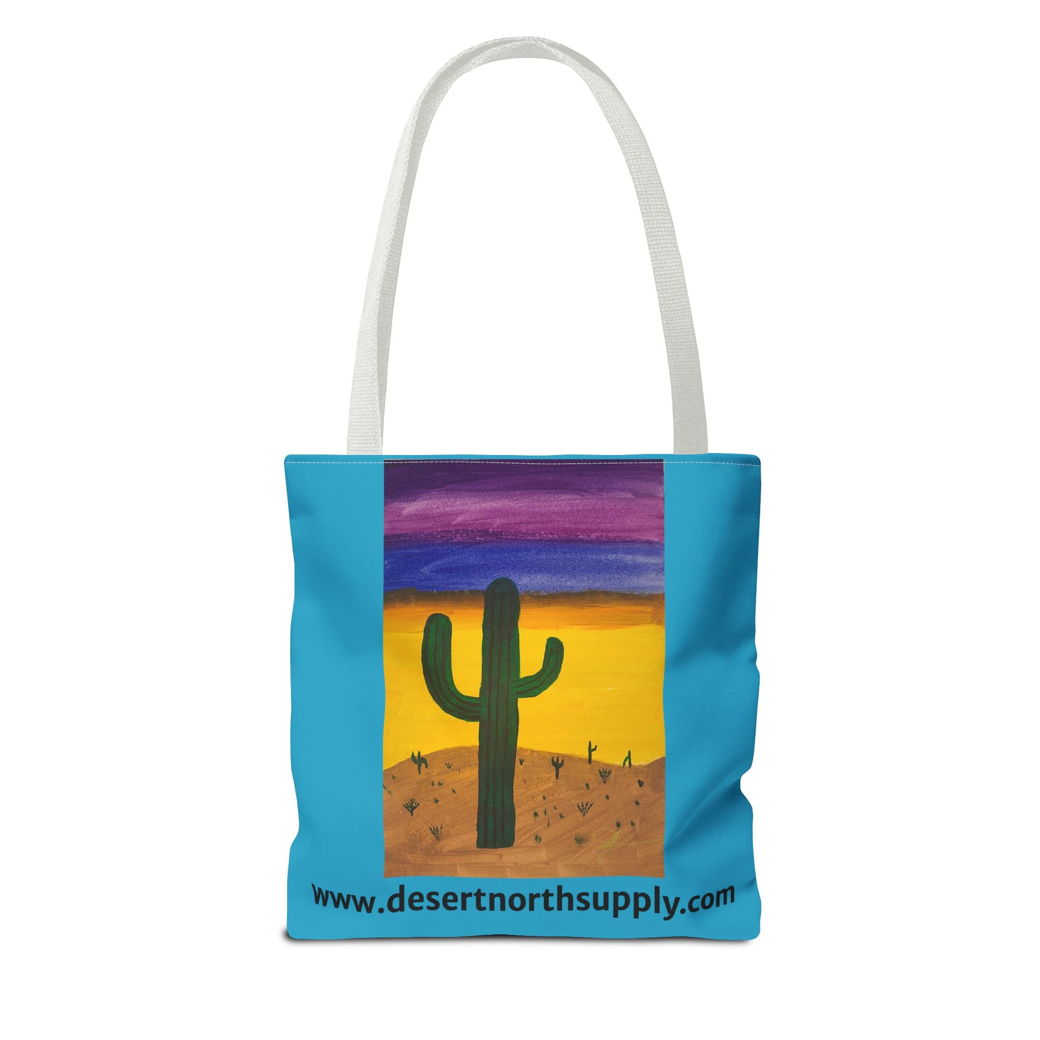 Desert Saguaro Cactus Canvas Tote Bag — "Alone" by John Ganger