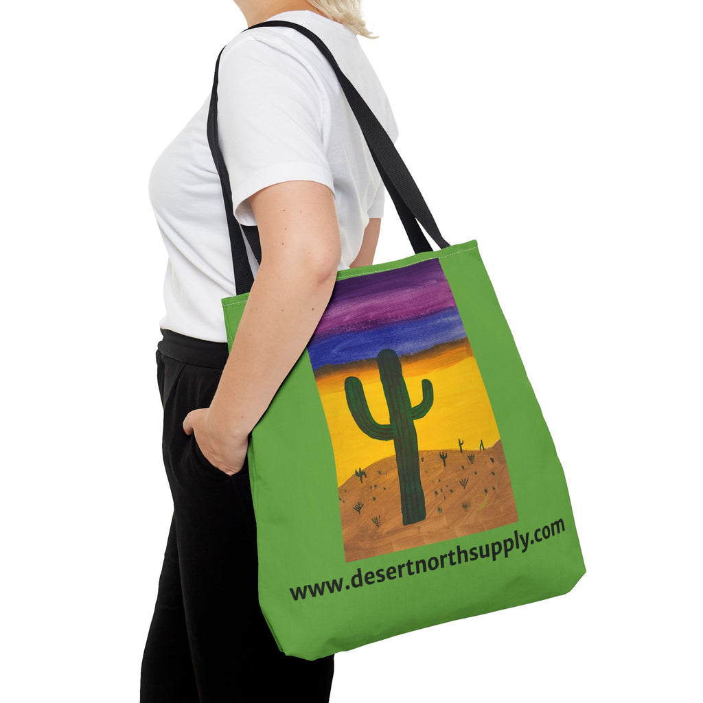 Desert Saguaro Cactus Canvas Tote Bag — "Alone" by John Ganger