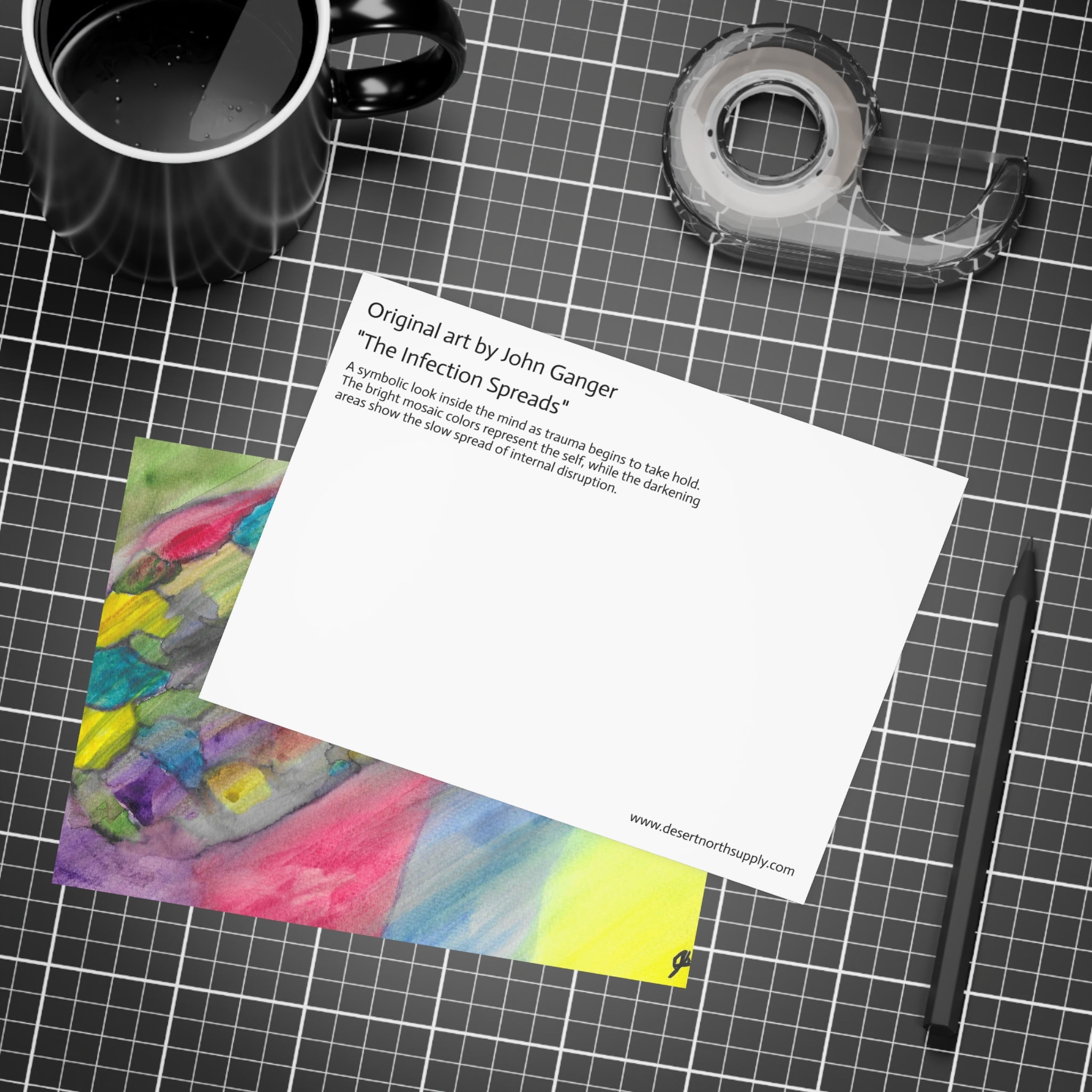 The Infection Spreads - Abstract Trauma Brain Watercolor Postcard Set (4x6 or 5x7)
