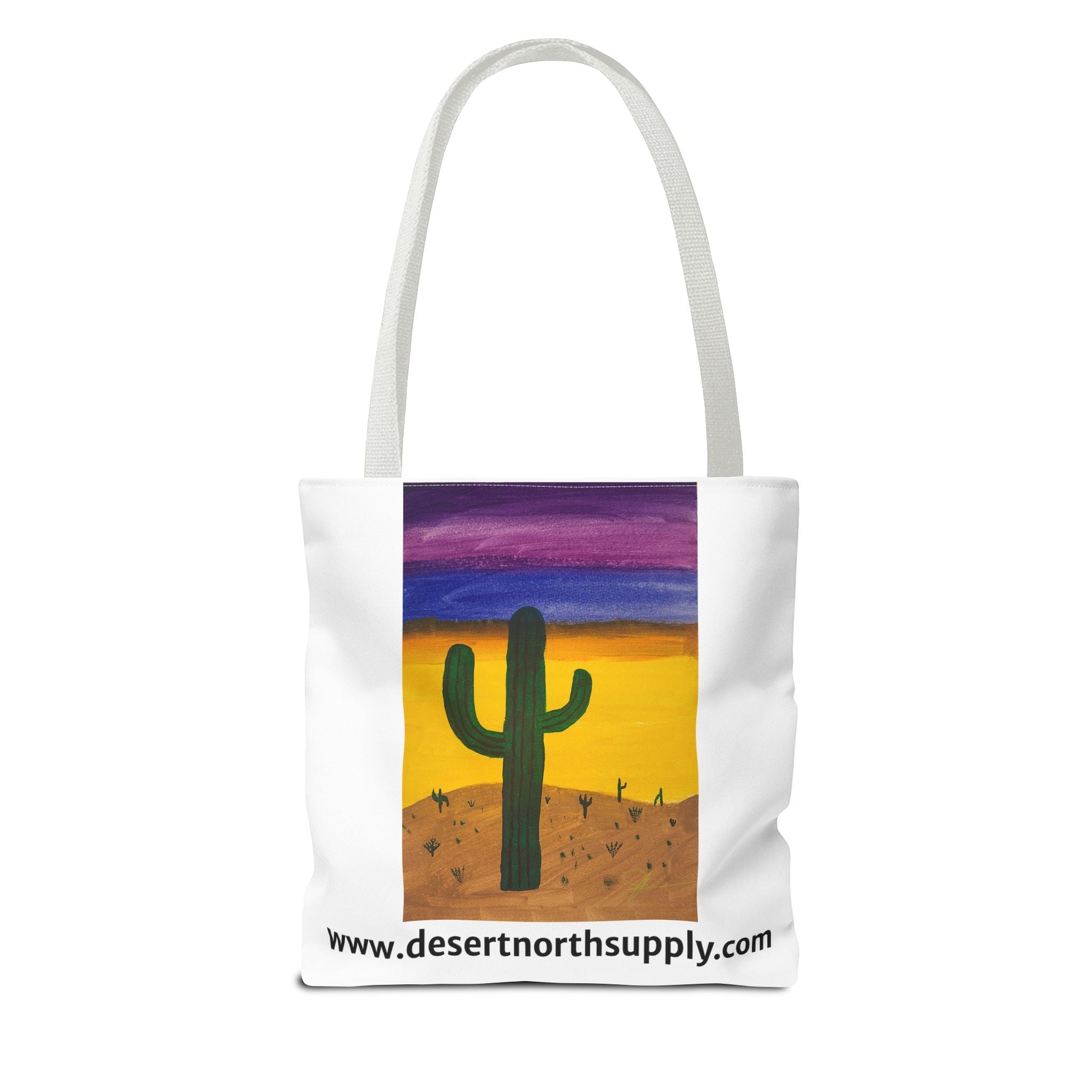 Desert Saguaro Cactus Canvas Tote Bag — "Alone" by John Ganger