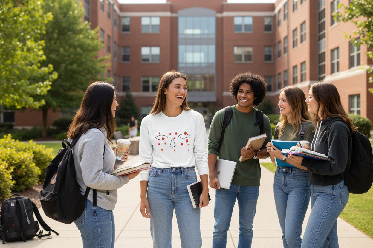 Thoughts Long Sleeve Tee - Minimalist Trauma-Inspired Apparel by John Ganger