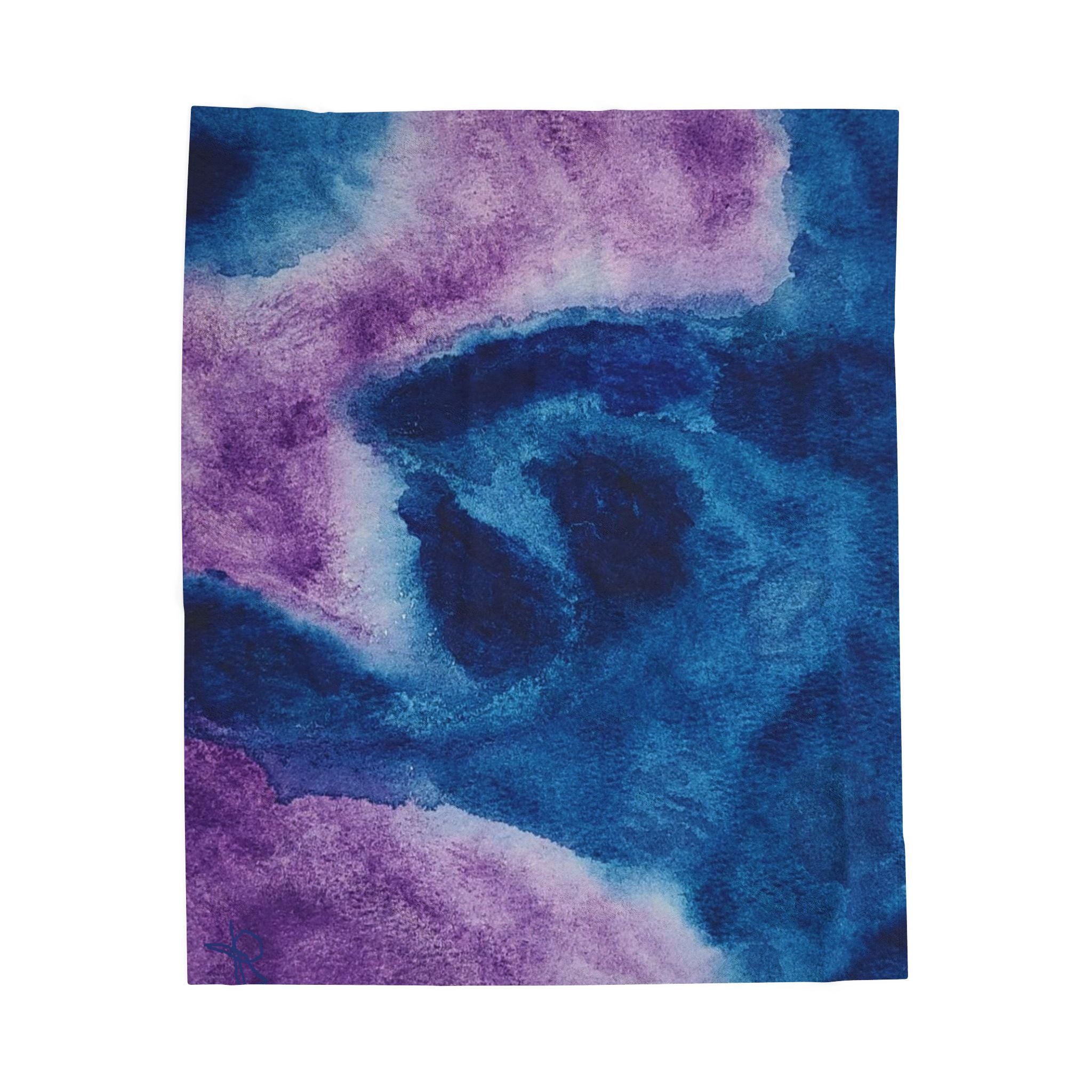 Velveteen Plush Blanket - "Storms of Torment" Watercolor, Original John Ganger Art