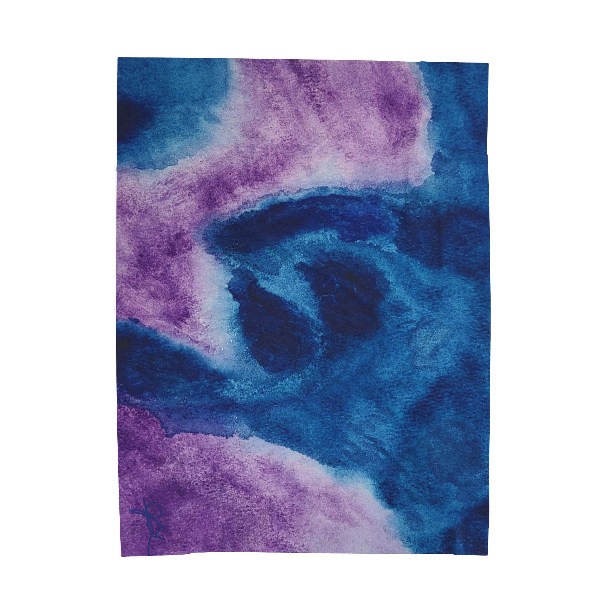Velveteen Plush Blanket - "Storms of Torment" Watercolor, Original John Ganger Art