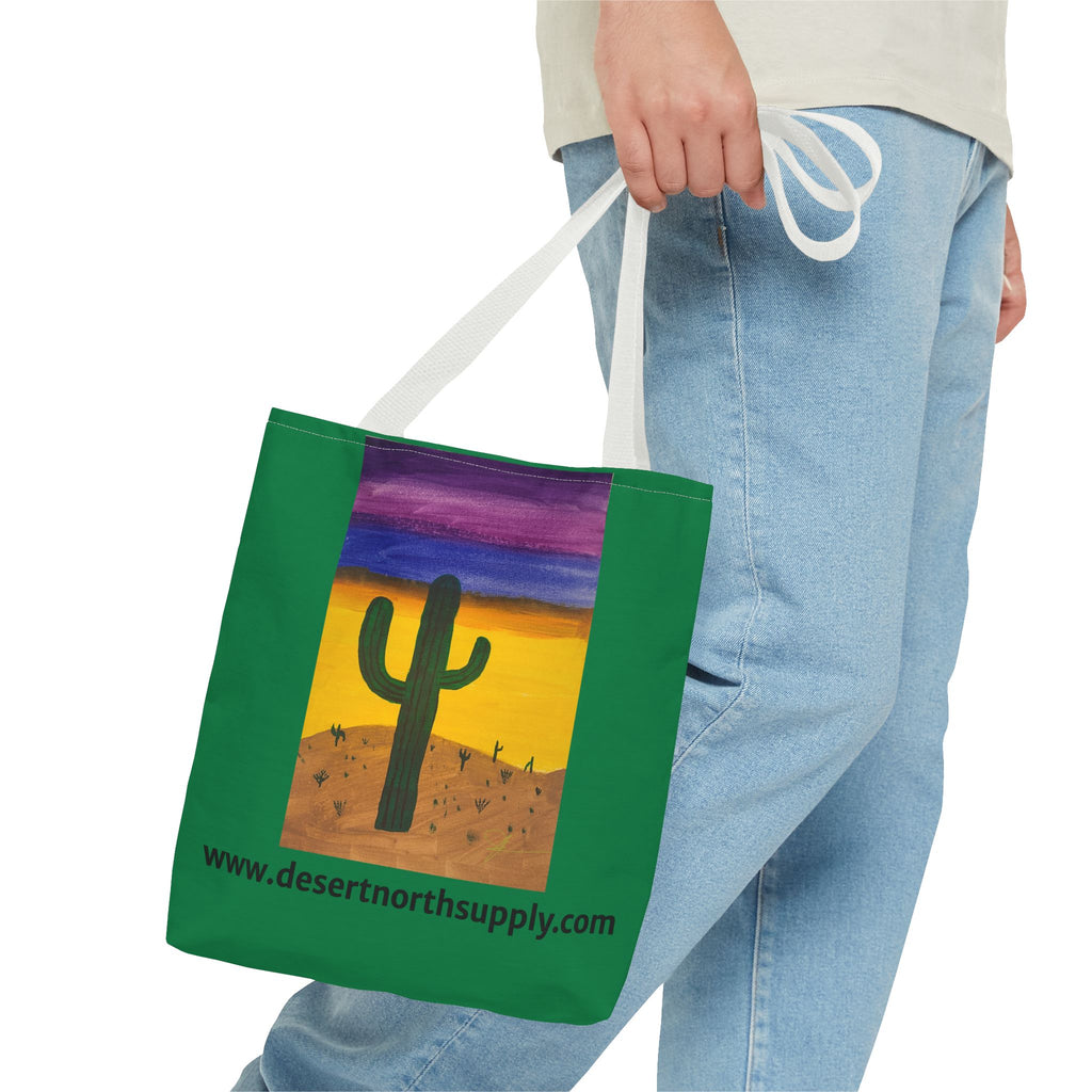 Desert Saguaro Cactus Canvas Tote Bag — "Alone" by John Ganger