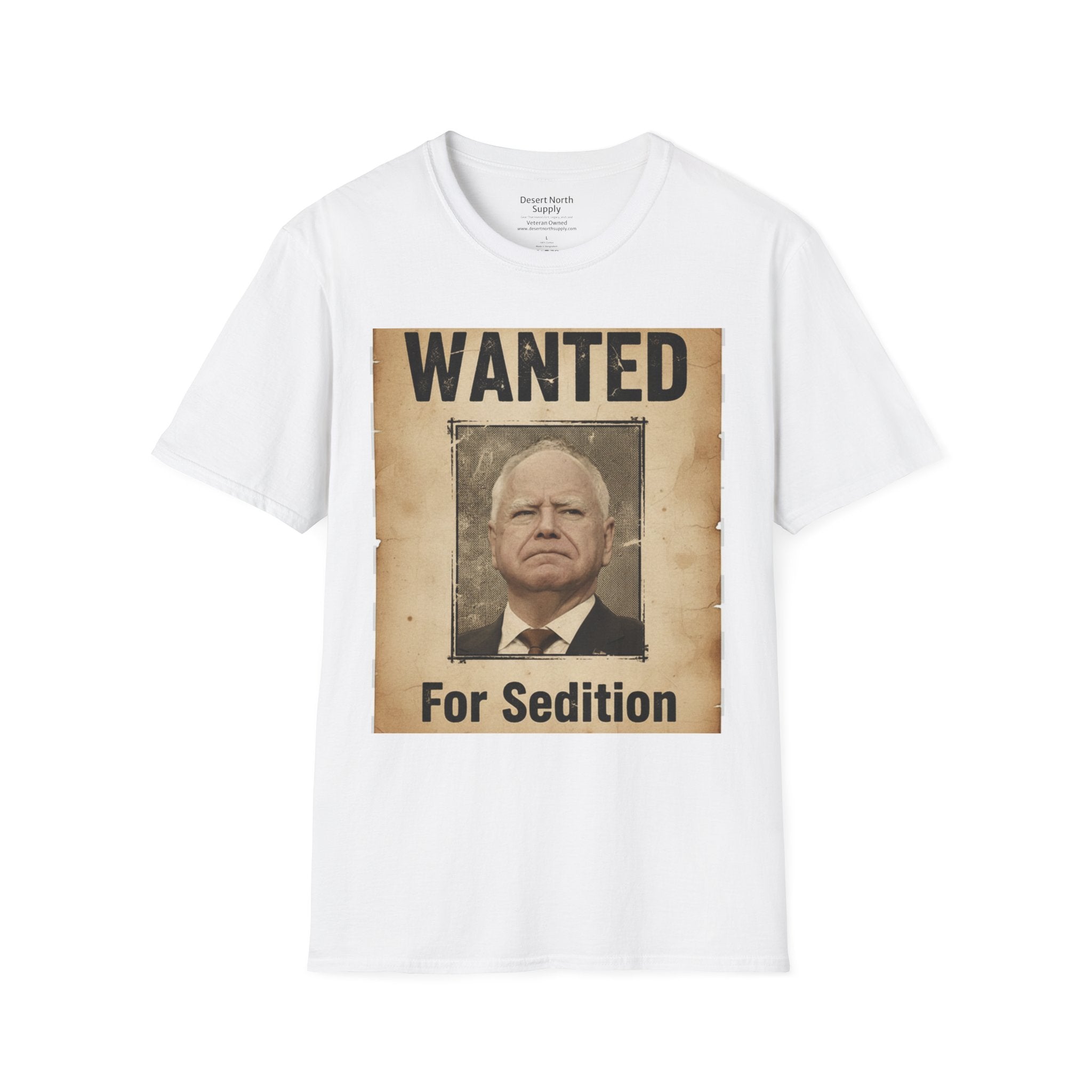Wanted Poster T‑Shirt — "WANTED For Sedition" Vintage Political Design