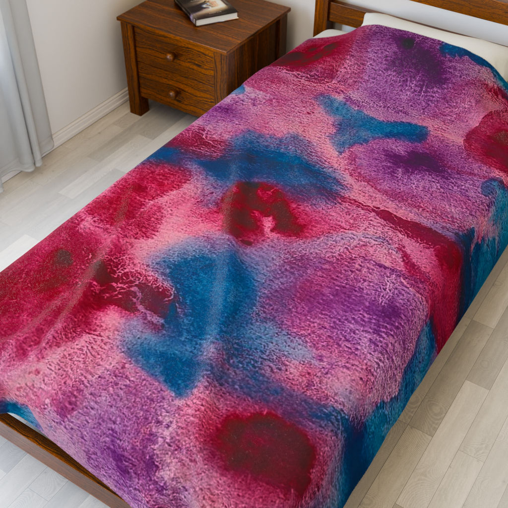 Velveteen Plush Blanket - "Spring" Watercolor, Original John Ganger Art