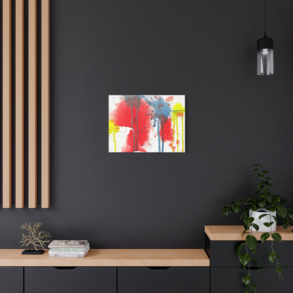 Splat - Playful Abstract Paint Splash Watercolor - Canvas Wall Art