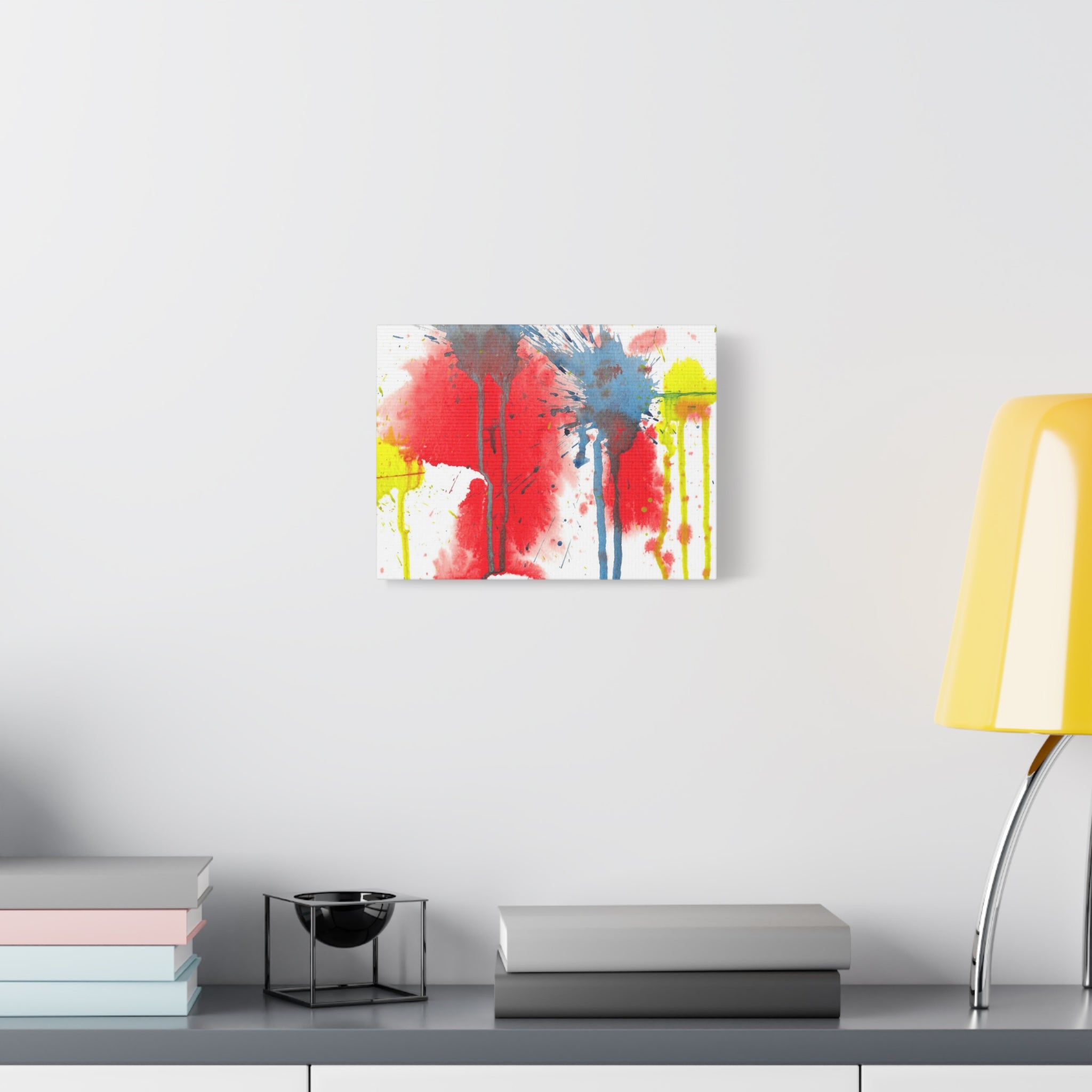 Splat - Playful Abstract Paint Splash Watercolor - Canvas Wall Art