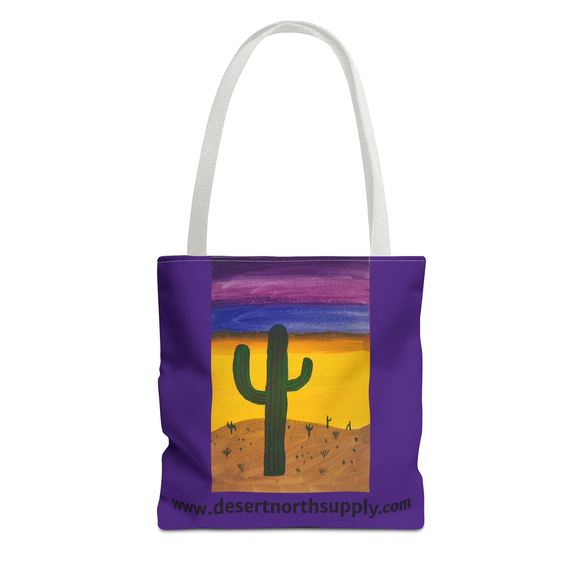 Desert Saguaro Cactus Canvas Tote Bag — "Alone" by John Ganger
