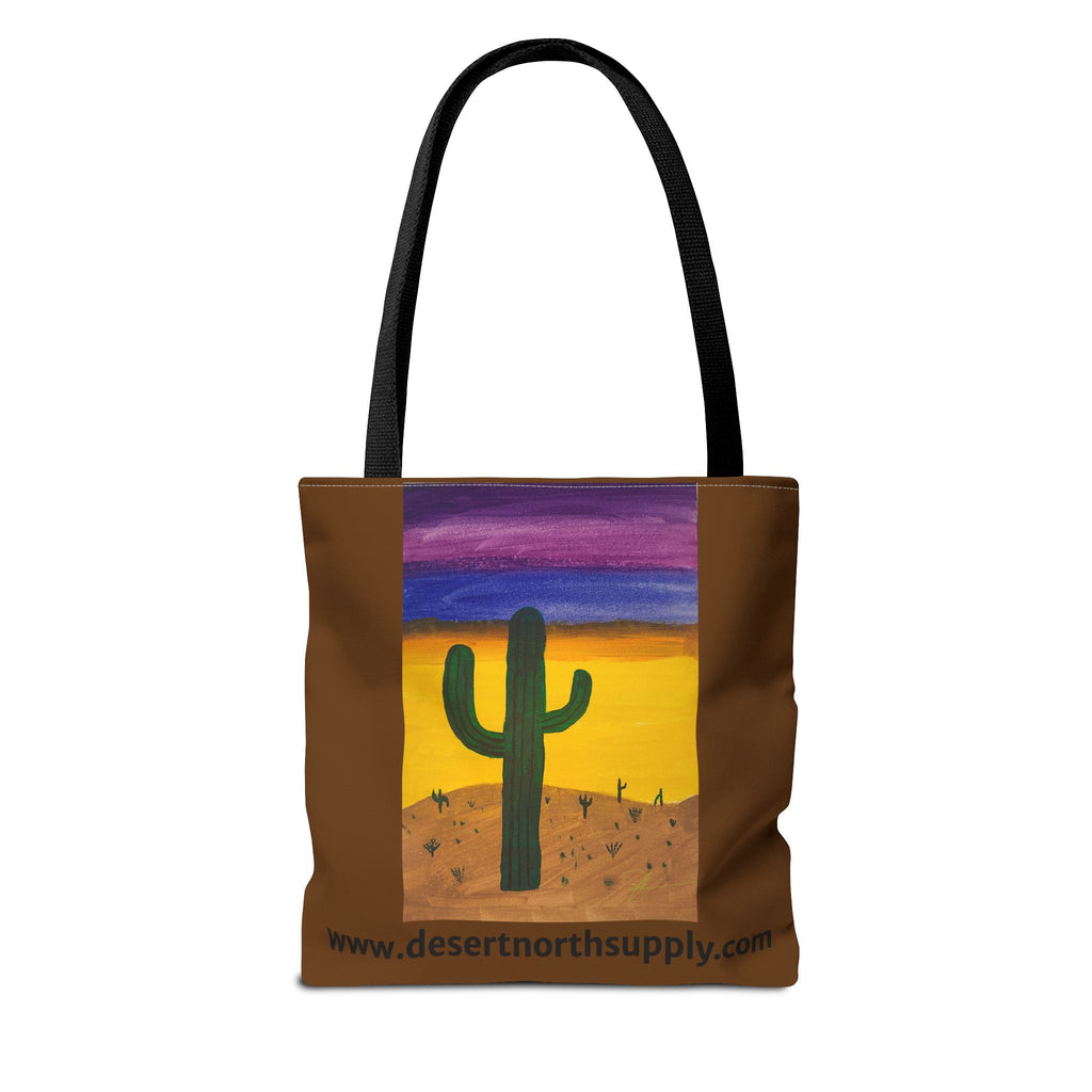 Desert Saguaro Cactus Canvas Tote Bag — "Alone" by John Ganger
