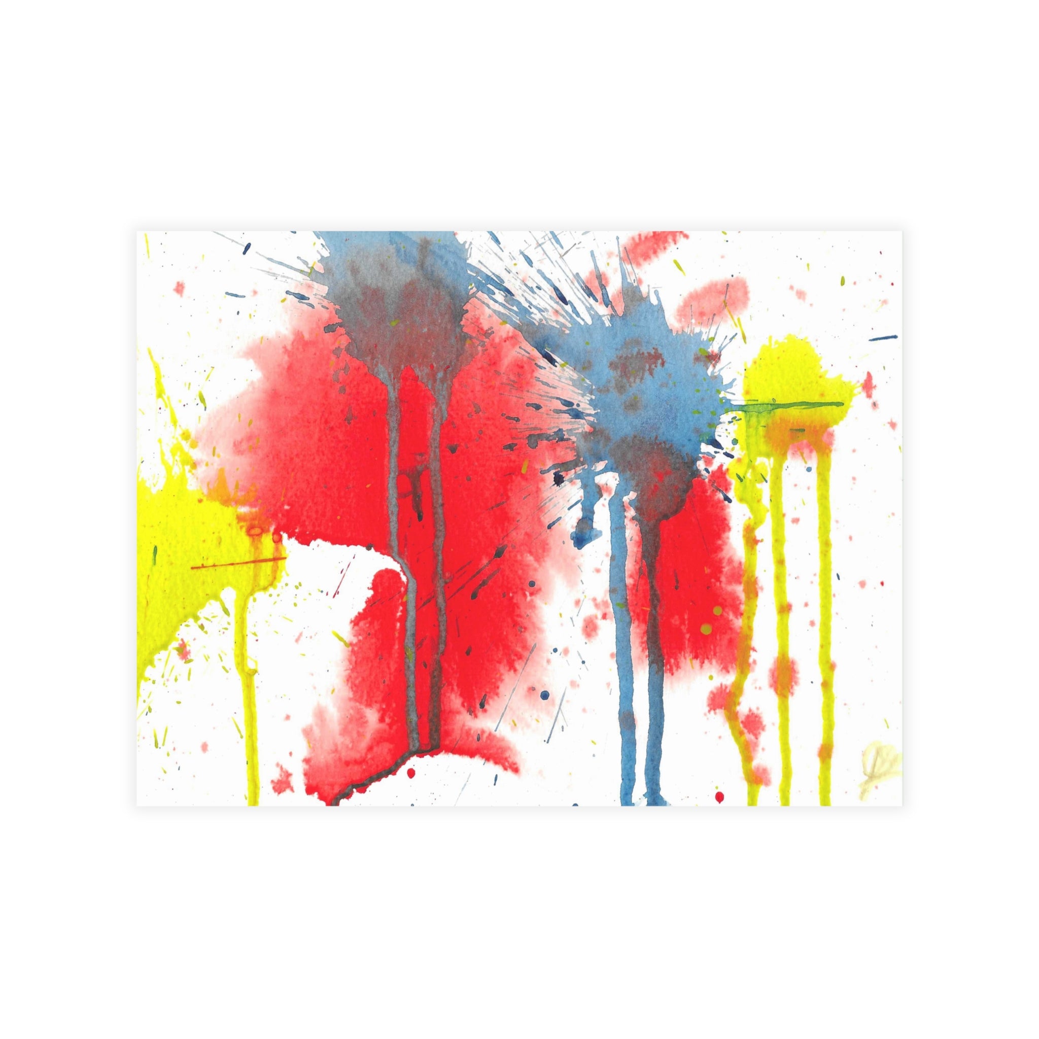 Splat - Playful Abstract Paint Splash Watercolor Postcard Set (4x6 or 5x7)
