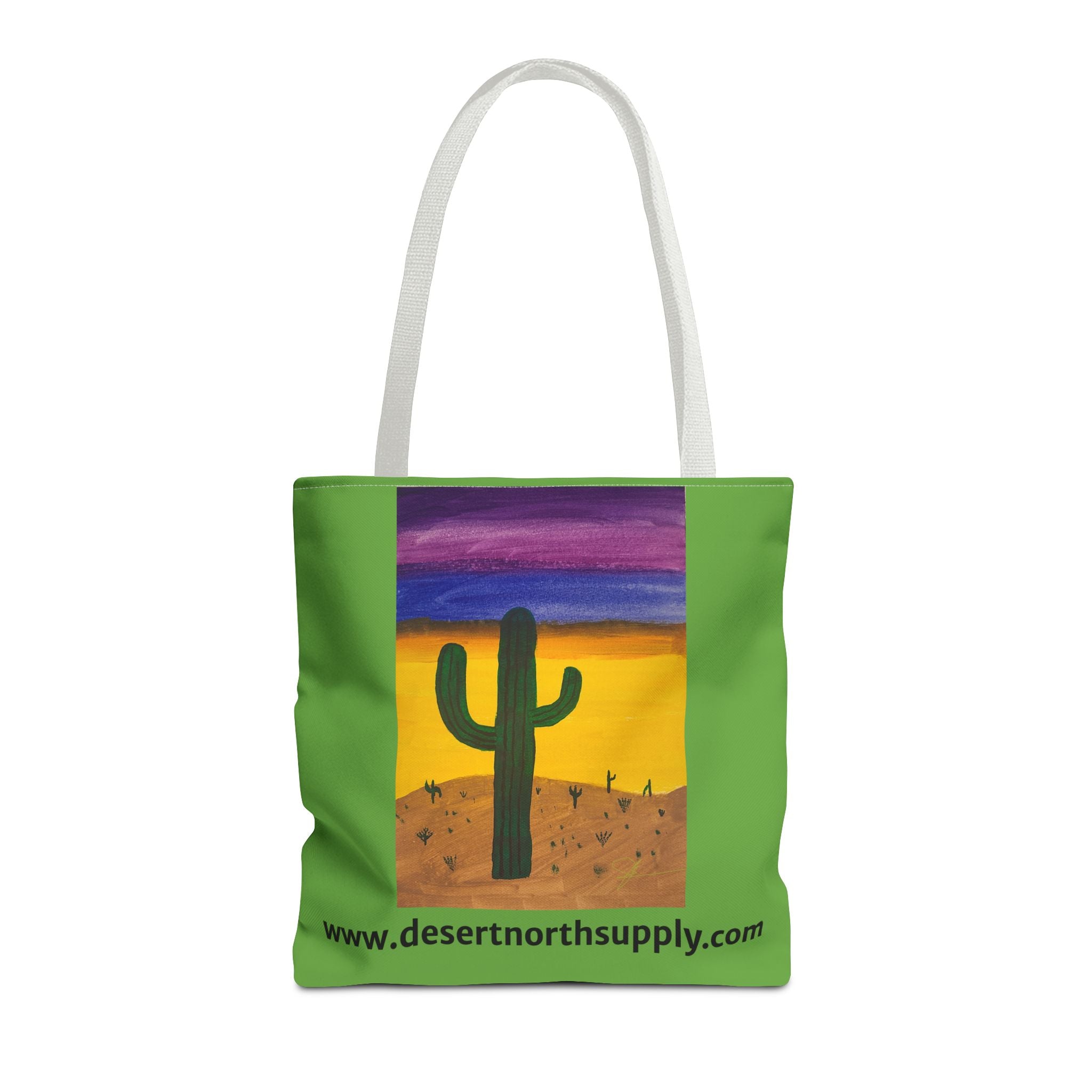 Desert Saguaro Cactus Canvas Tote Bag — "Alone" by John Ganger