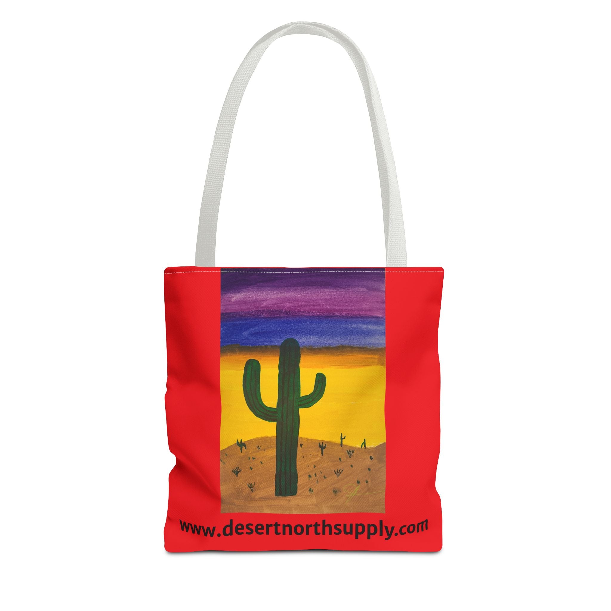 Desert Saguaro Cactus Canvas Tote Bag — "Alone" by John Ganger