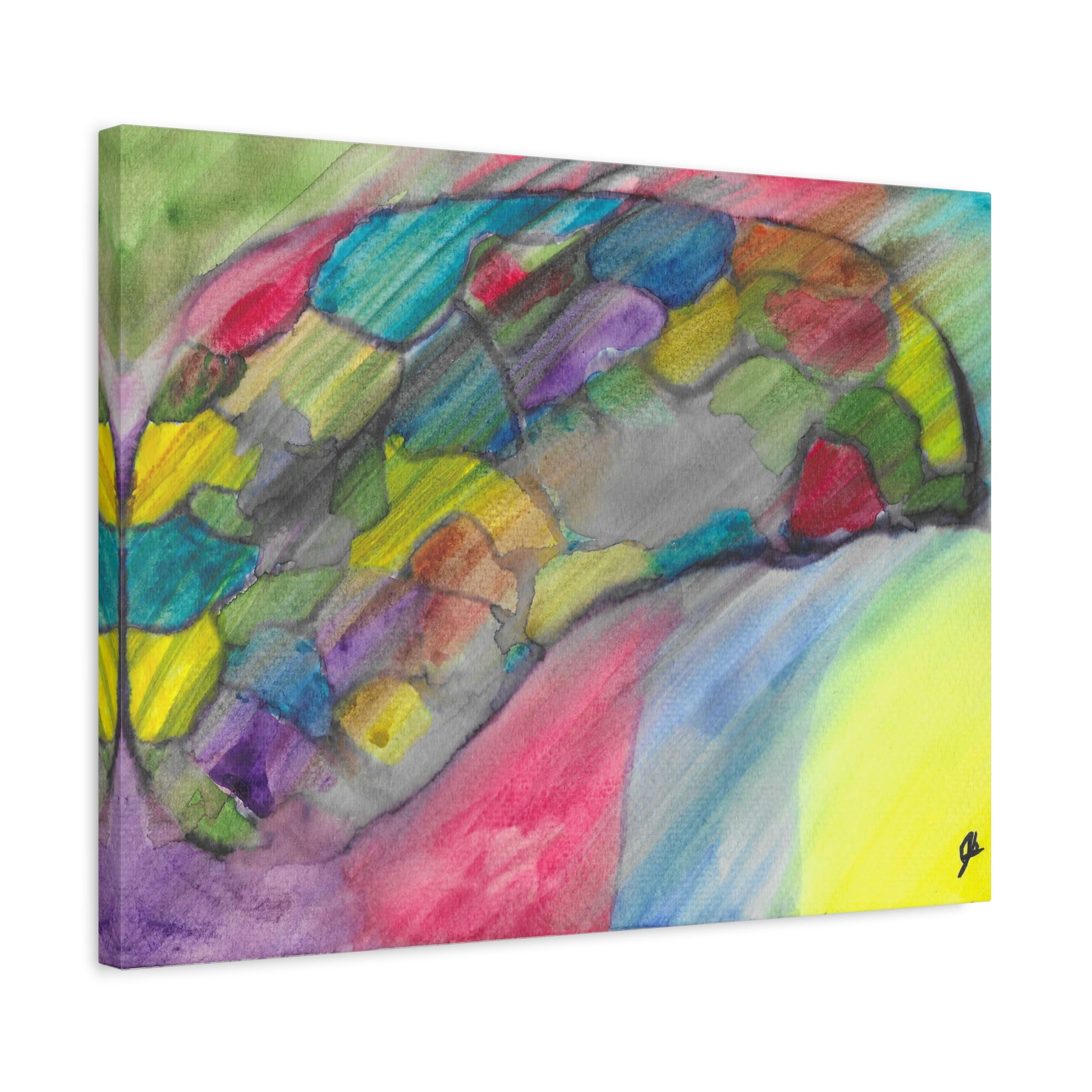 The Infection Spreads - Abstract Trauma Brain Watercolor - Canvas Wall Art