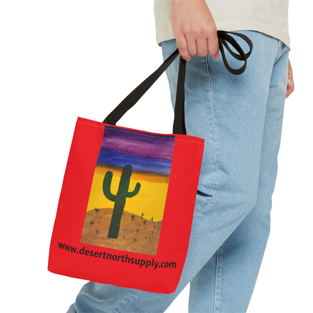 Desert Saguaro Cactus Canvas Tote Bag — "Alone" by John Ganger