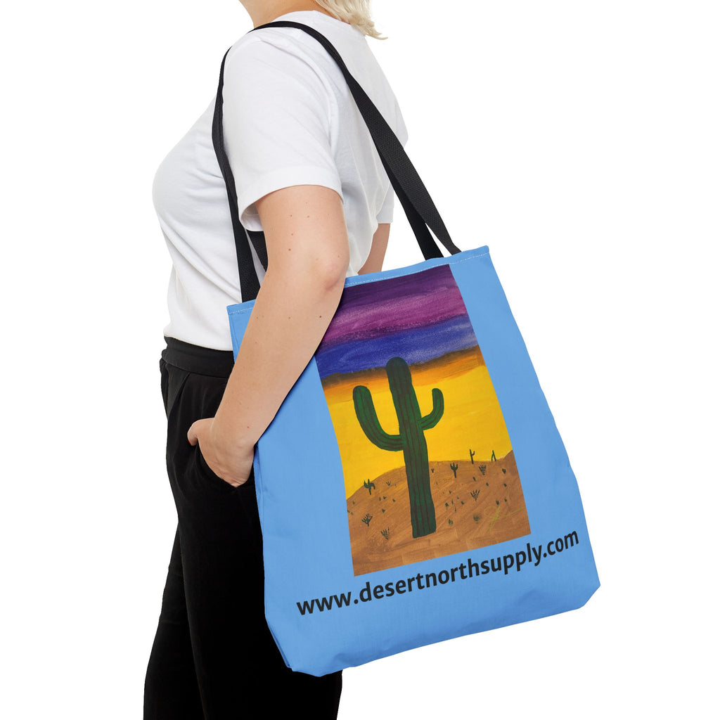 Desert Saguaro Cactus Canvas Tote Bag — "Alone" by John Ganger