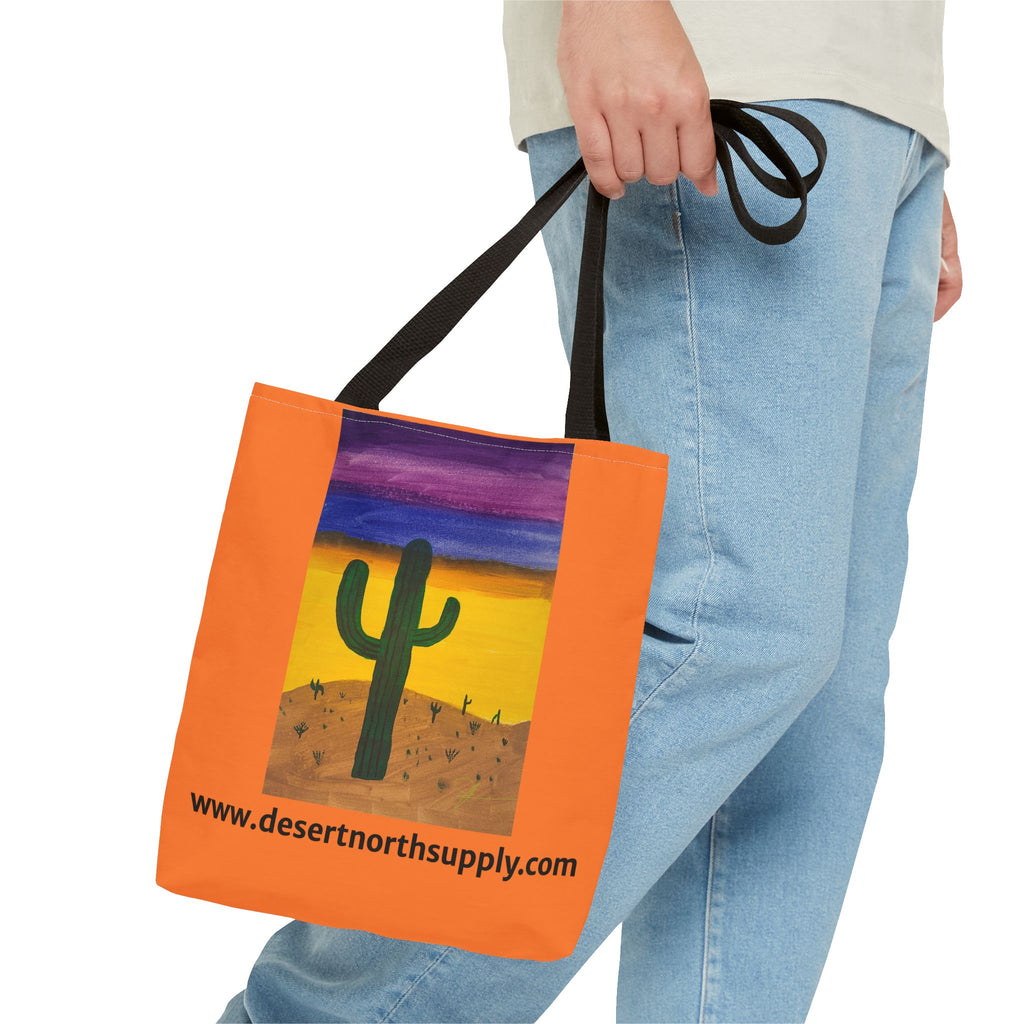 Desert Saguaro Cactus Canvas Tote Bag — "Alone" by John Ganger