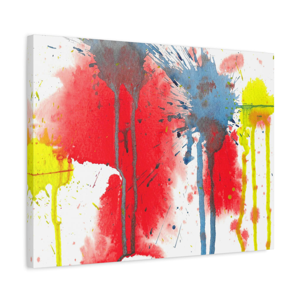 Splat - Playful Abstract Paint Splash Watercolor - Canvas Wall Art