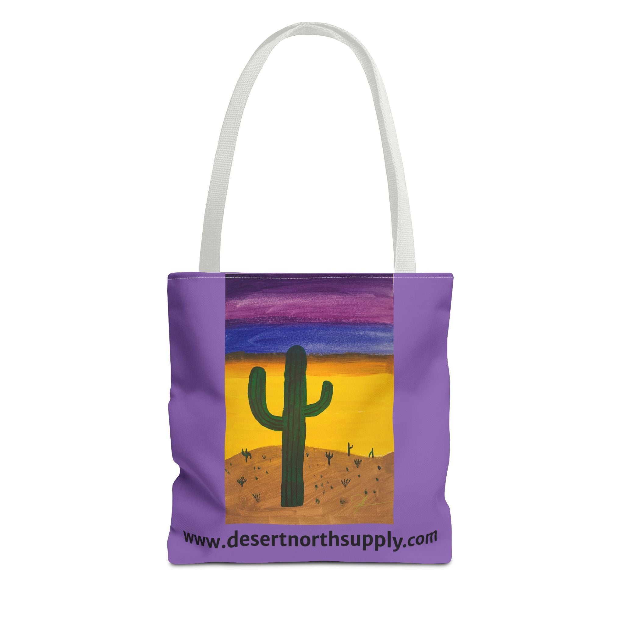 Desert Saguaro Cactus Canvas Tote Bag — "Alone" by John Ganger