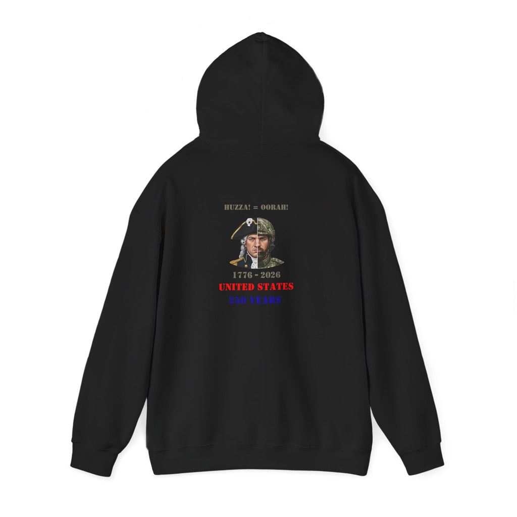 United States 250 Years 1776 - 2026 Split-Era Soldier Graphic Hoodie