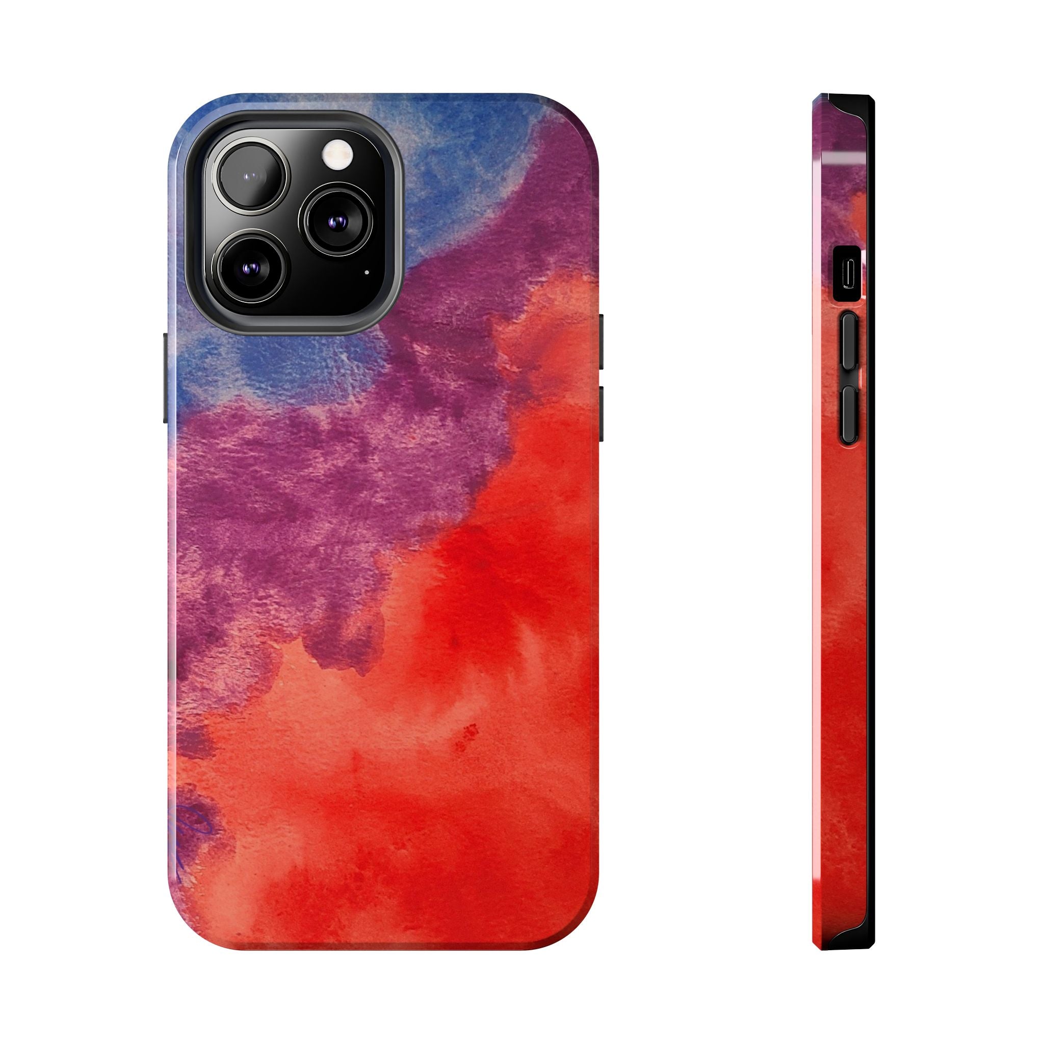 Red Purple Blue Abstract Phone Case | Colorful Geometric Art