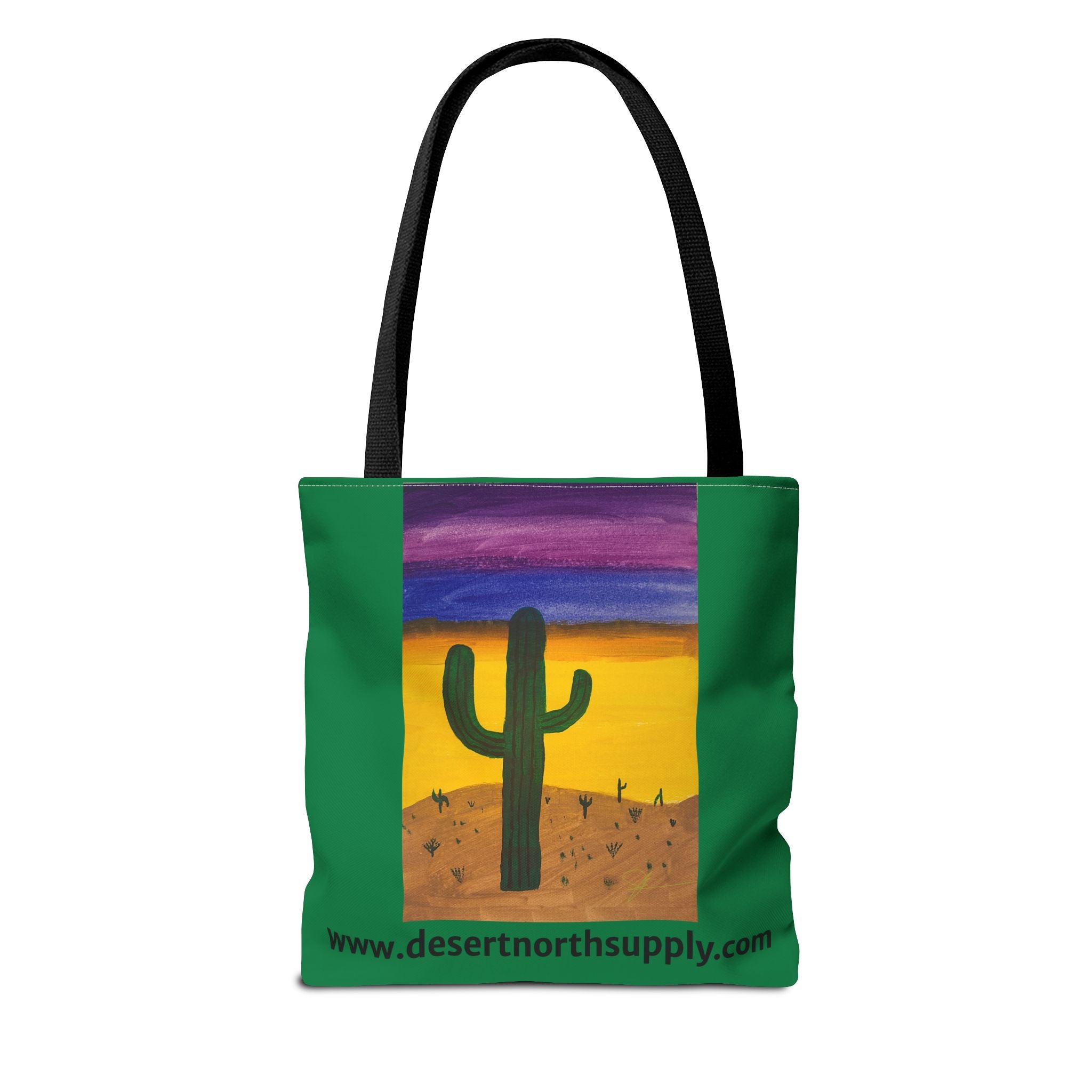 Desert Saguaro Cactus Canvas Tote Bag — "Alone" by John Ganger